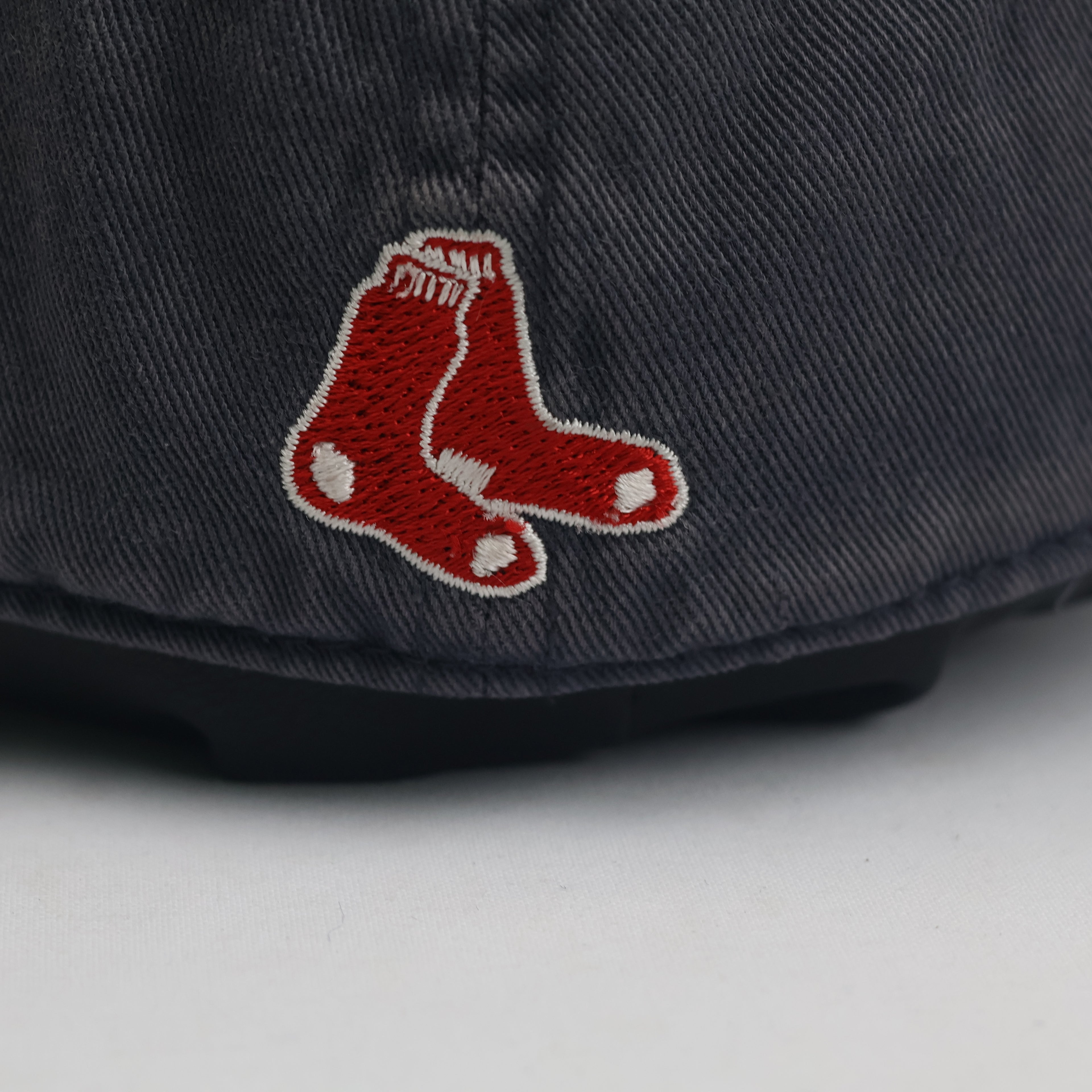 Thrifted Vintage MLB Boston Red Sox 'The Franchise' Garment Wash Dad Hat - Grey