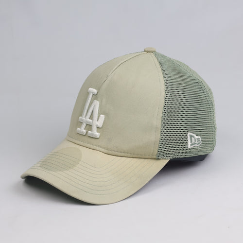 Thrifted Vintage New Era Los Angeles Dodgers Two-Tone A-Frame Trucker Cap - 56-58cm