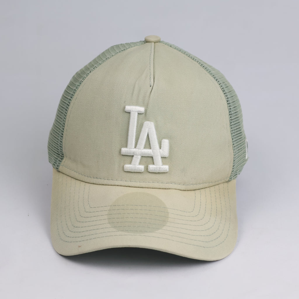 Thrifted Vintage New Era Los Angeles Dodgers Two-Tone A-Frame Trucker Cap - 56-58cm