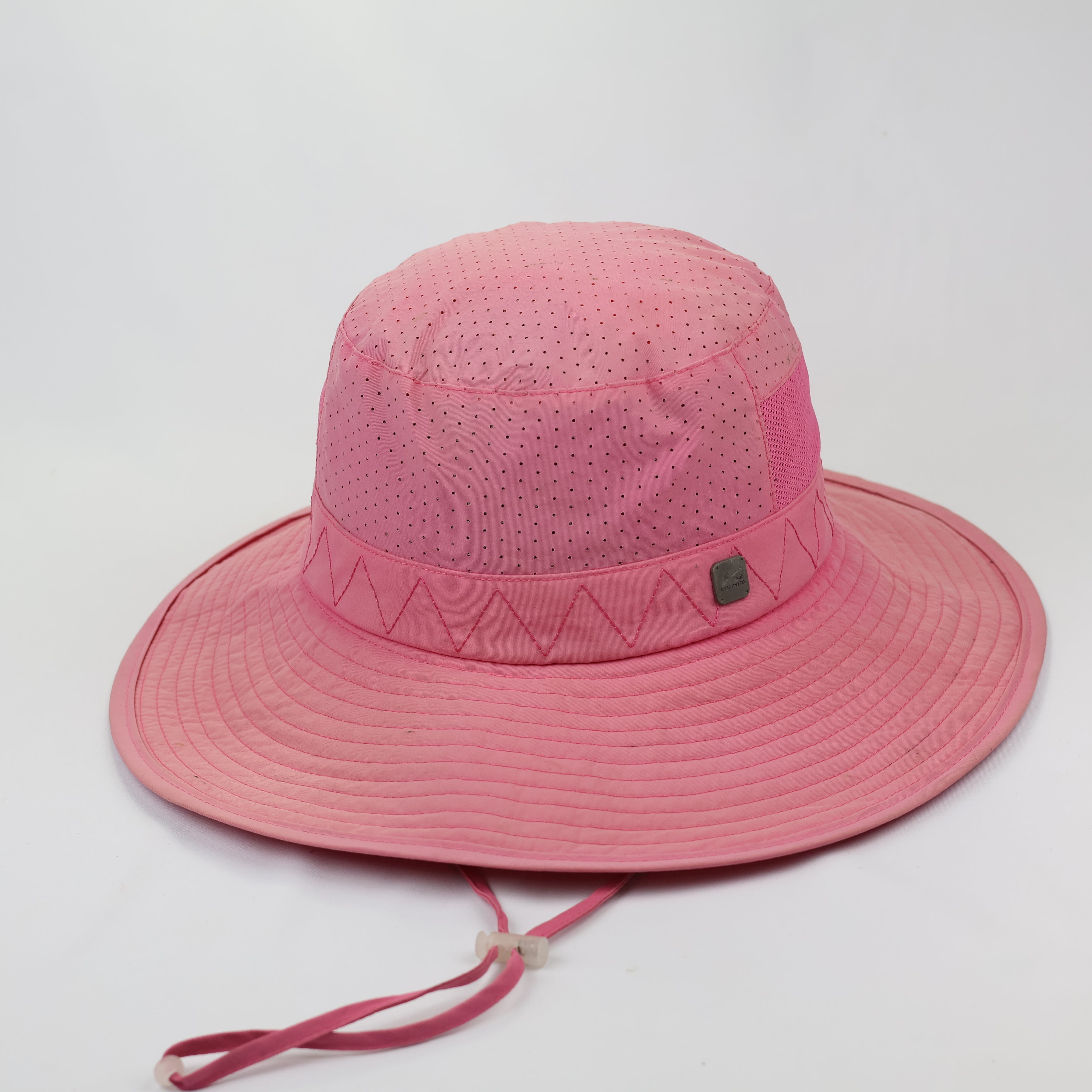 Vintage Outdoor World Mesh Boonie Thrifted Hat - Breathable Hiking Sun Cap - Tan