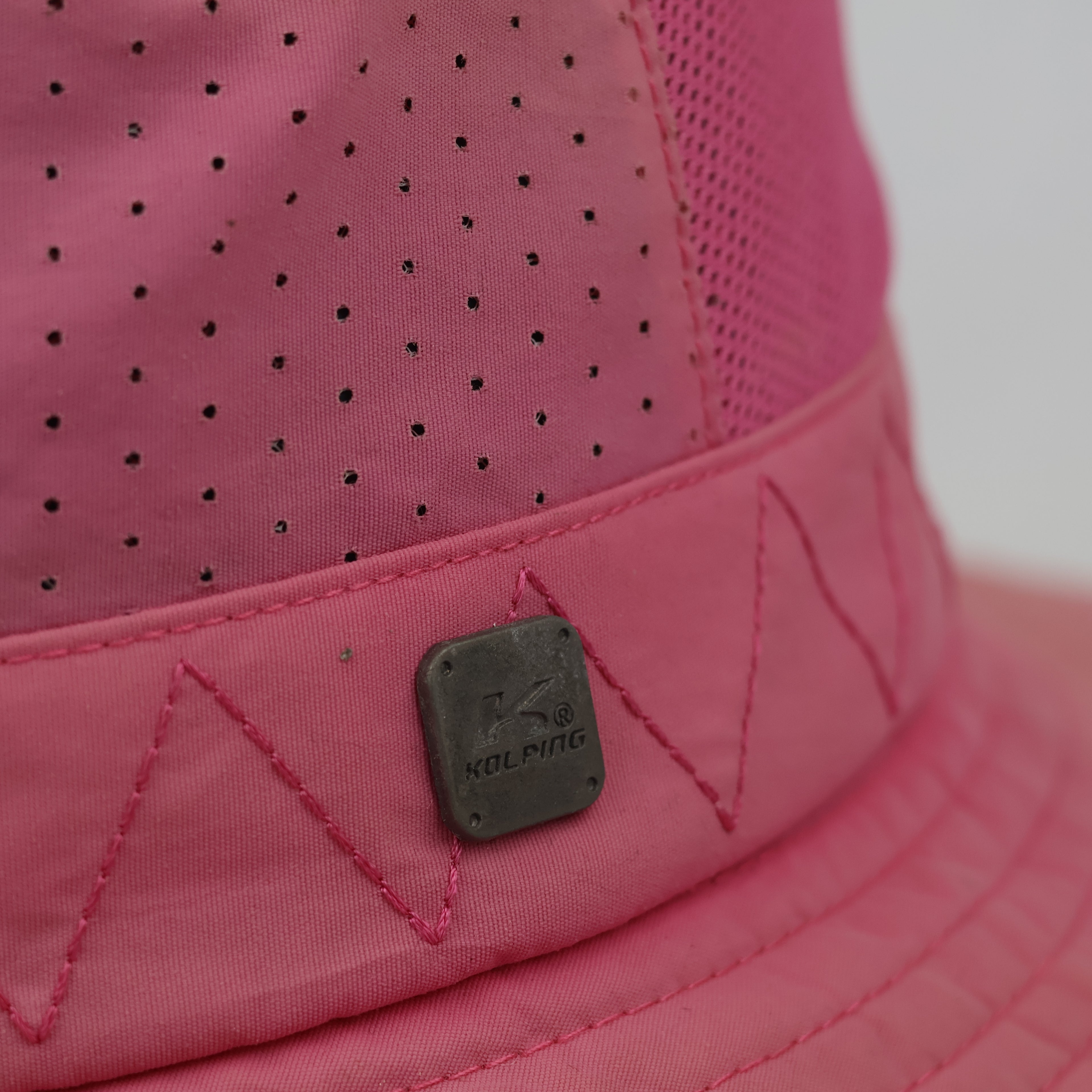 Vintage Outdoor World Mesh Boonie Thrifted Hat - Breathable Hiking Sun Cap - Tan