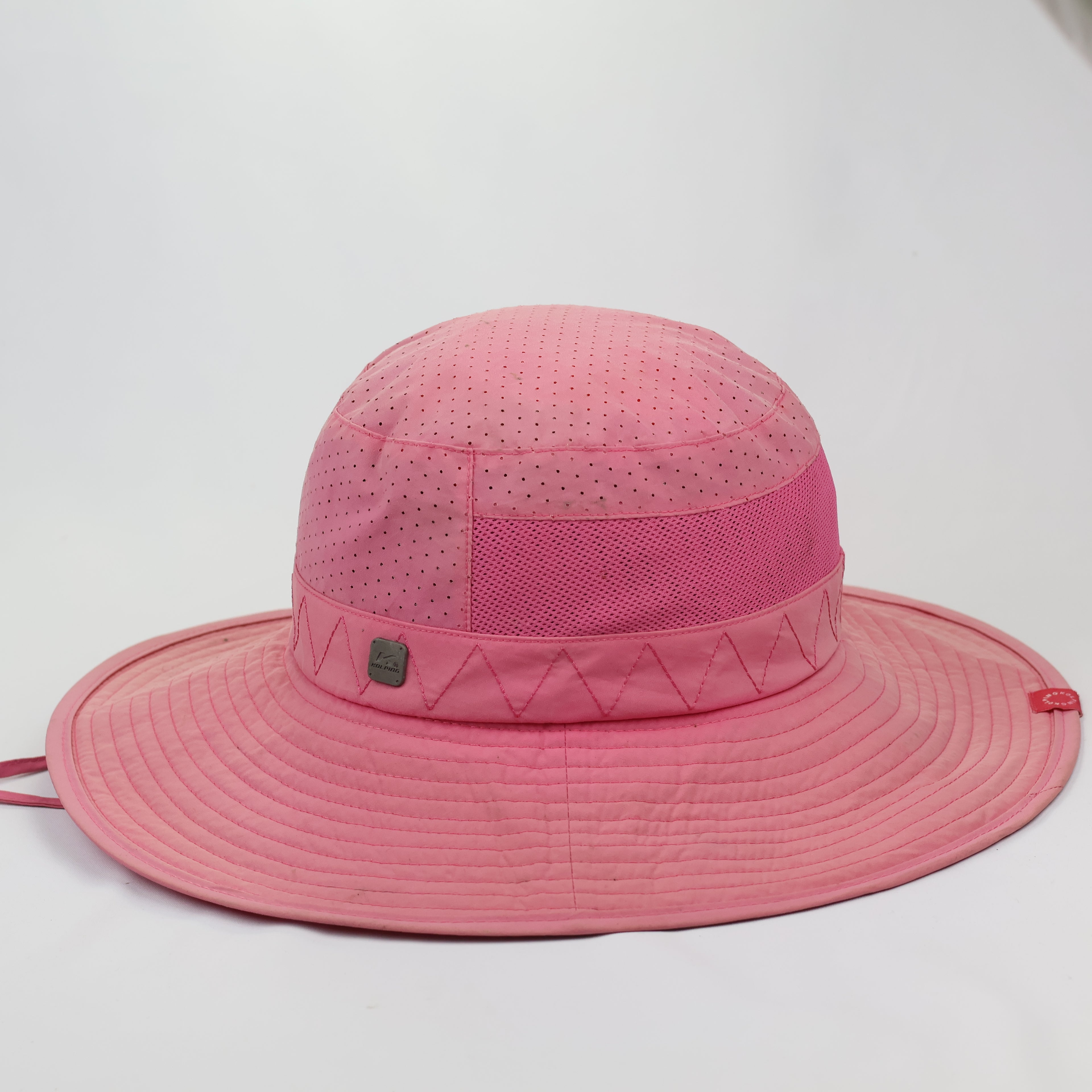 Vintage Outdoor World Mesh Boonie Thrifted Hat - Breathable Hiking Sun Cap - Tan
