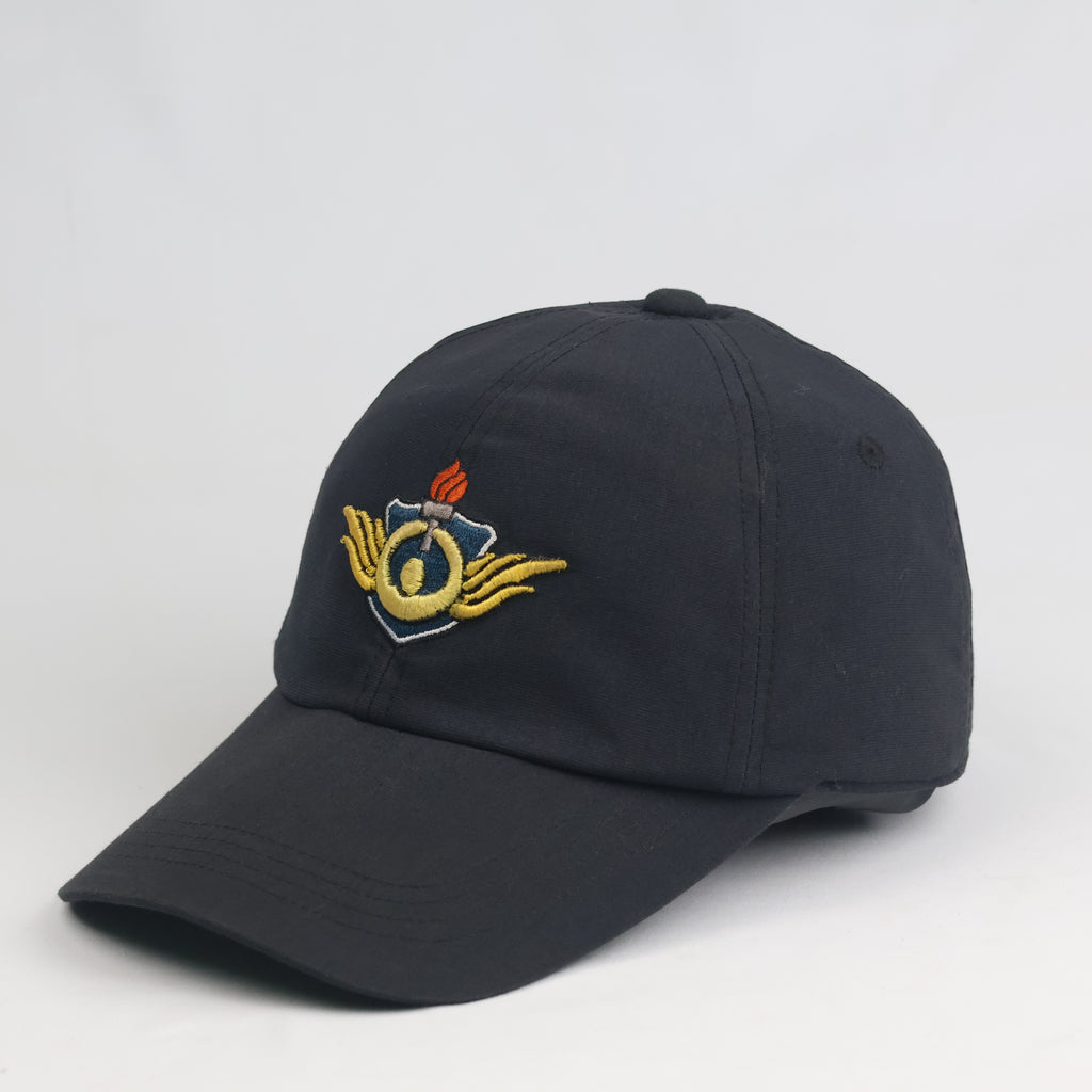 Vintage Black Emblem Embroidered Military Style Dad Hat Cap - 57-59cm