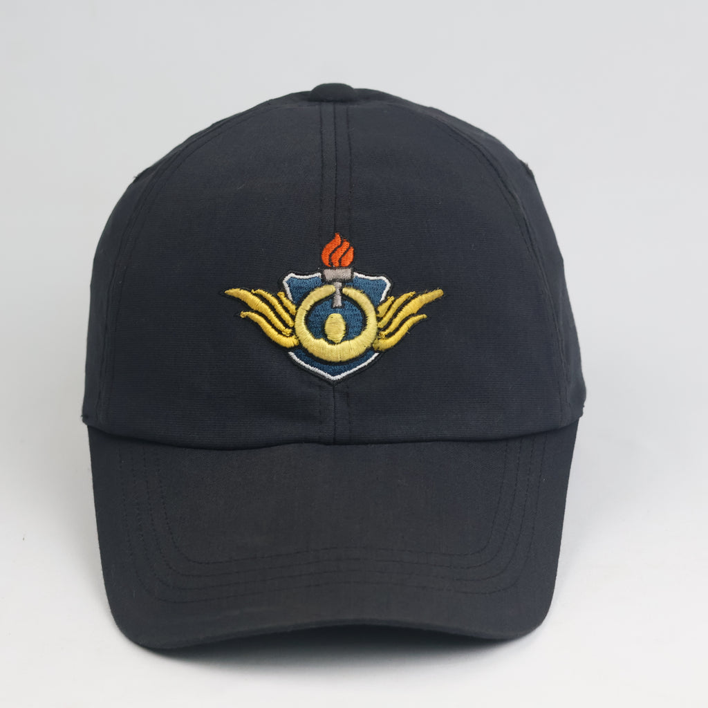 Vintage Black Emblem Embroidered Military Style Dad Hat Cap - 57-59cm