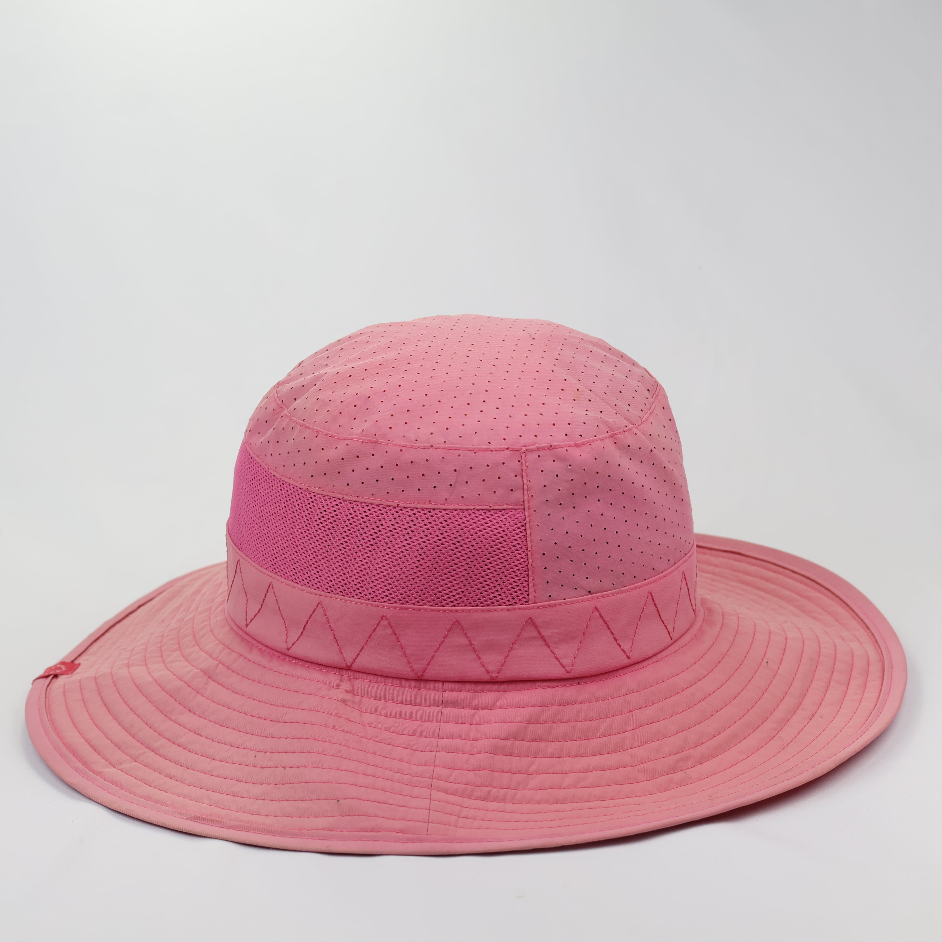 Vintage Outdoor World Mesh Boonie Thrifted Hat - Breathable Hiking Sun Cap - Tan
