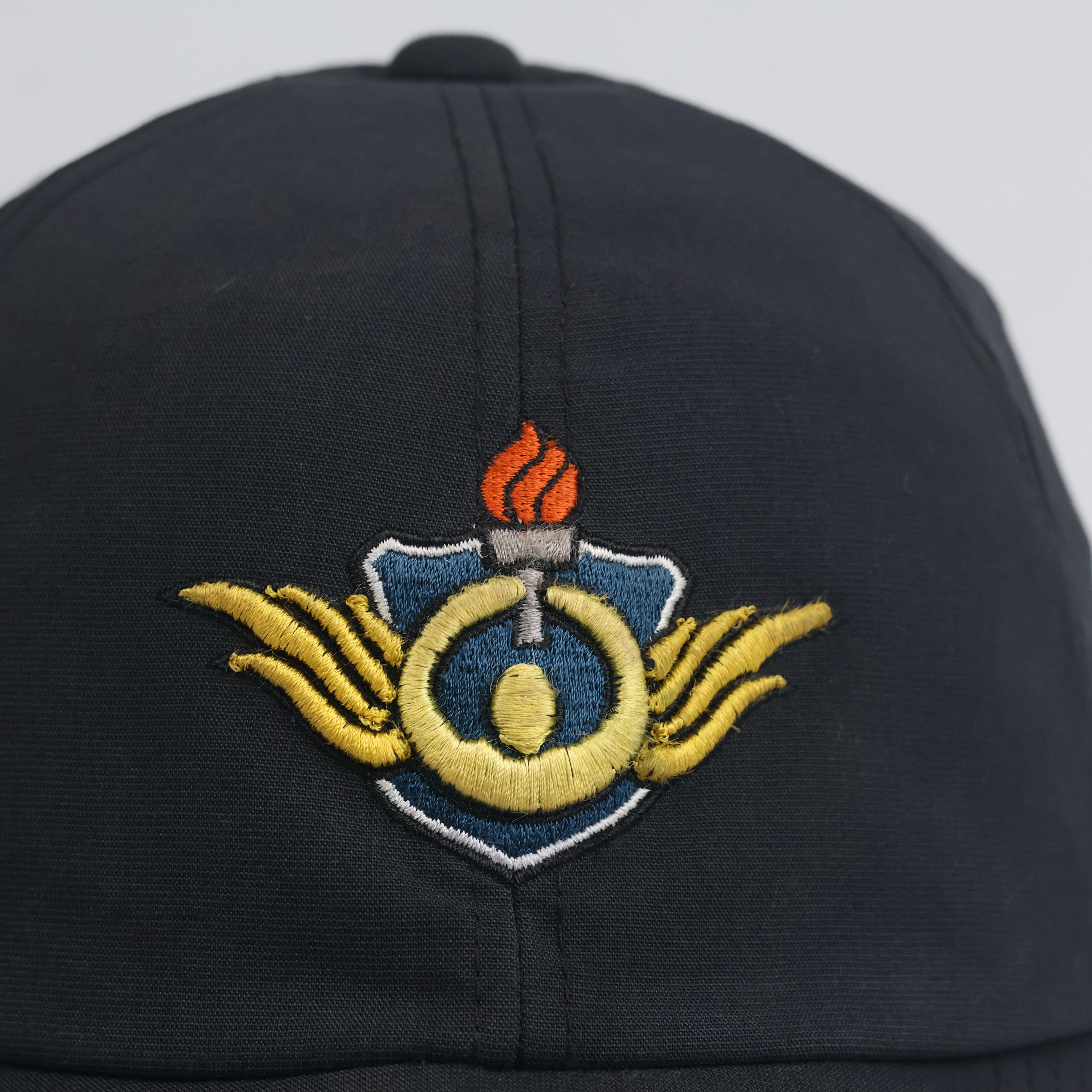 Vintage Black Emblem Embroidered Military Style Dad Hat Cap - 57-59cm