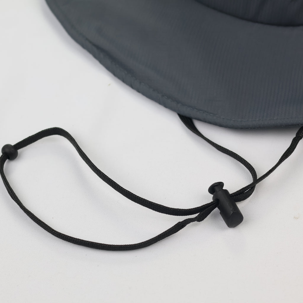 Feston Sport Breathable Safari Hat - Grey & Red Mesh Fisherman Cap