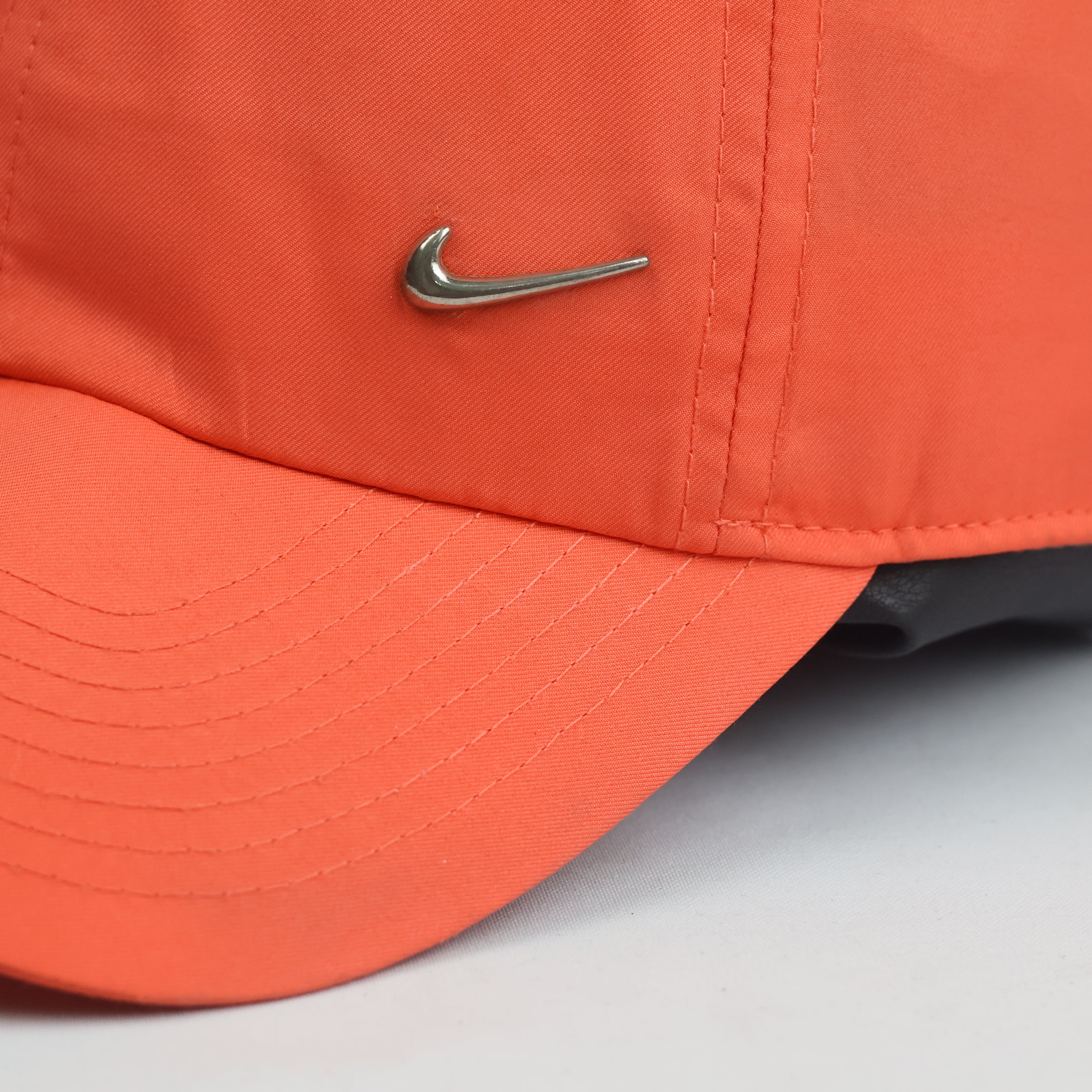 Thrifted Nike Heritage 86 Bright Orange Metal Swoosh Low Profile Dad Hat - 57-59cm