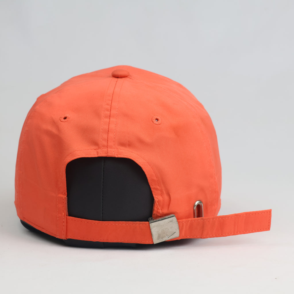 Thrifted Nike Heritage 86 Bright Orange Metal Swoosh Low Profile Dad Hat - 57-59cm
