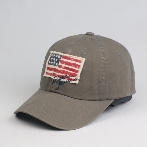 Thrifted Vintage Distressed US Flag Patch R.Athletic Jeans Co. Canvas Cap