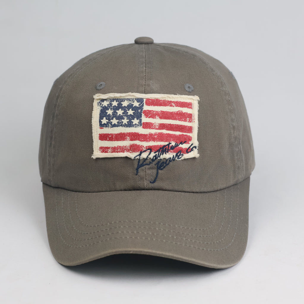 Thrifted Vintage Distressed US Flag Patch R.Athletic Jeans Co. Canvas Cap