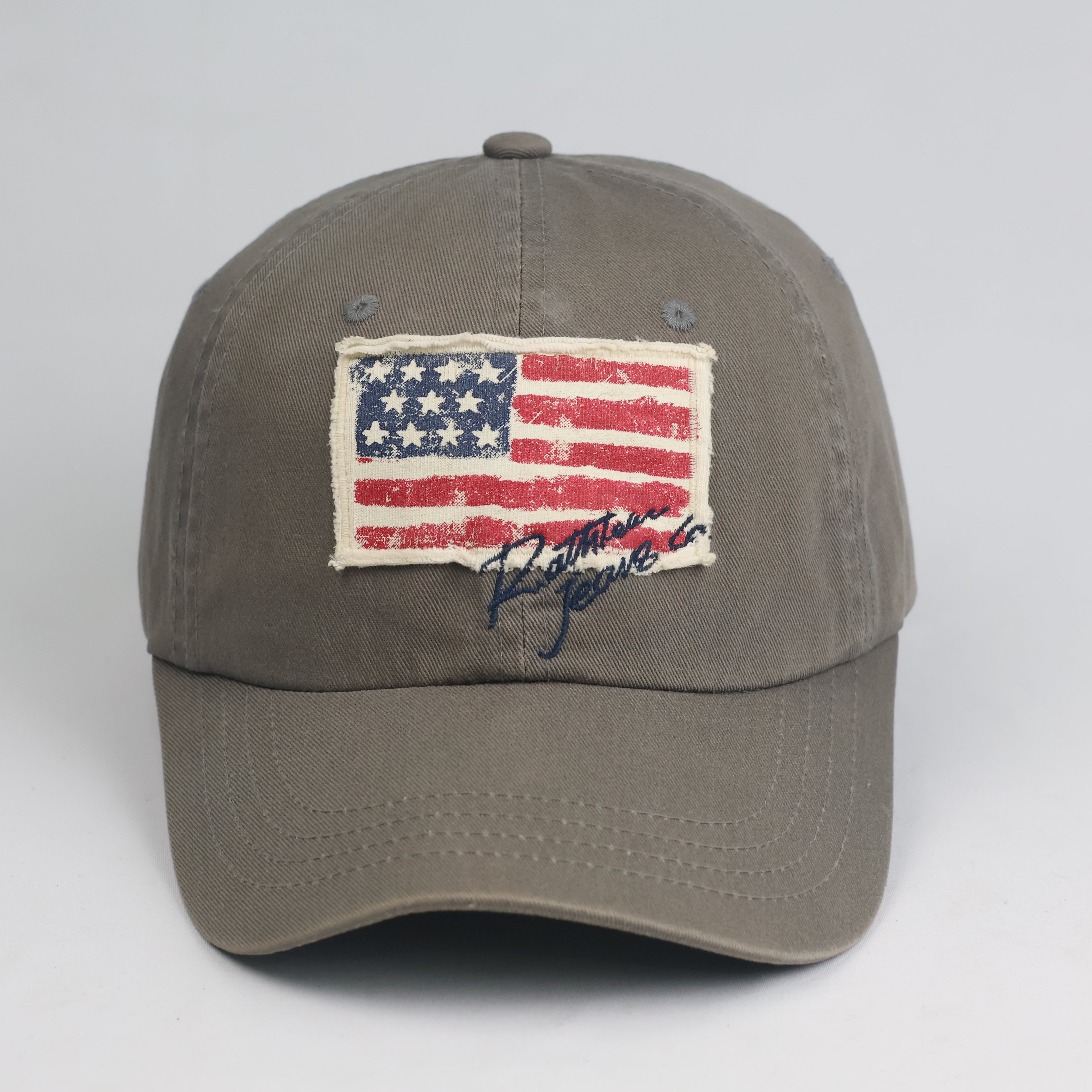 Thrifted Vintage Distressed US Flag Patch R.Athletic Jeans Co. Canvas Cap