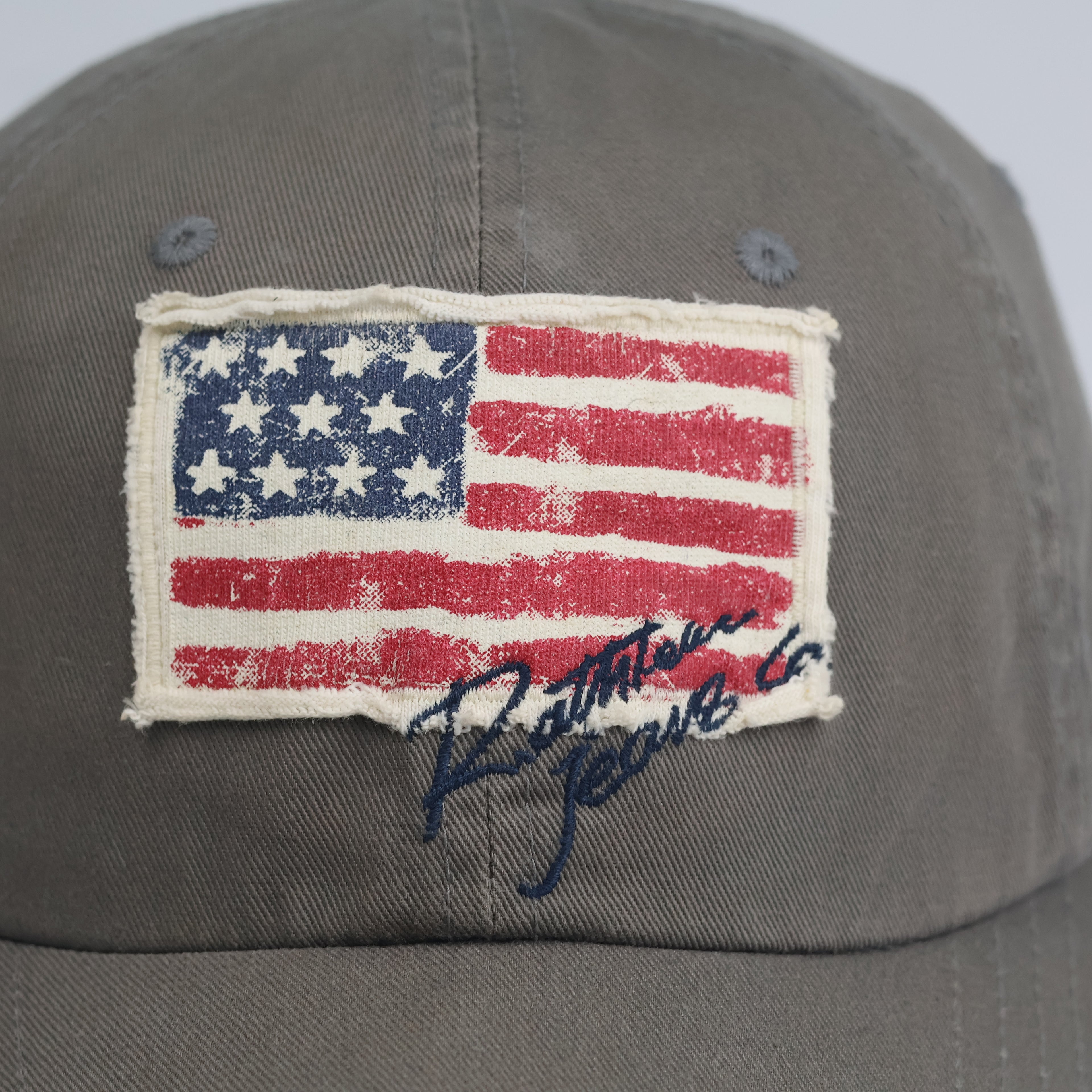 Thrifted Vintage Distressed US Flag Patch R.Athletic Jeans Co. Canvas Cap