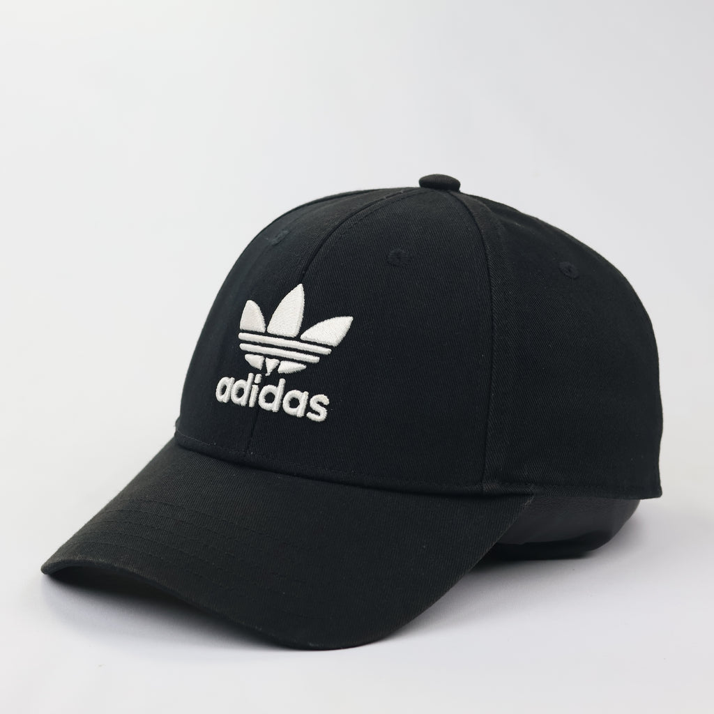 Adidas Originals Embroidered Logo Curved Brim Thrifted Cap – Black