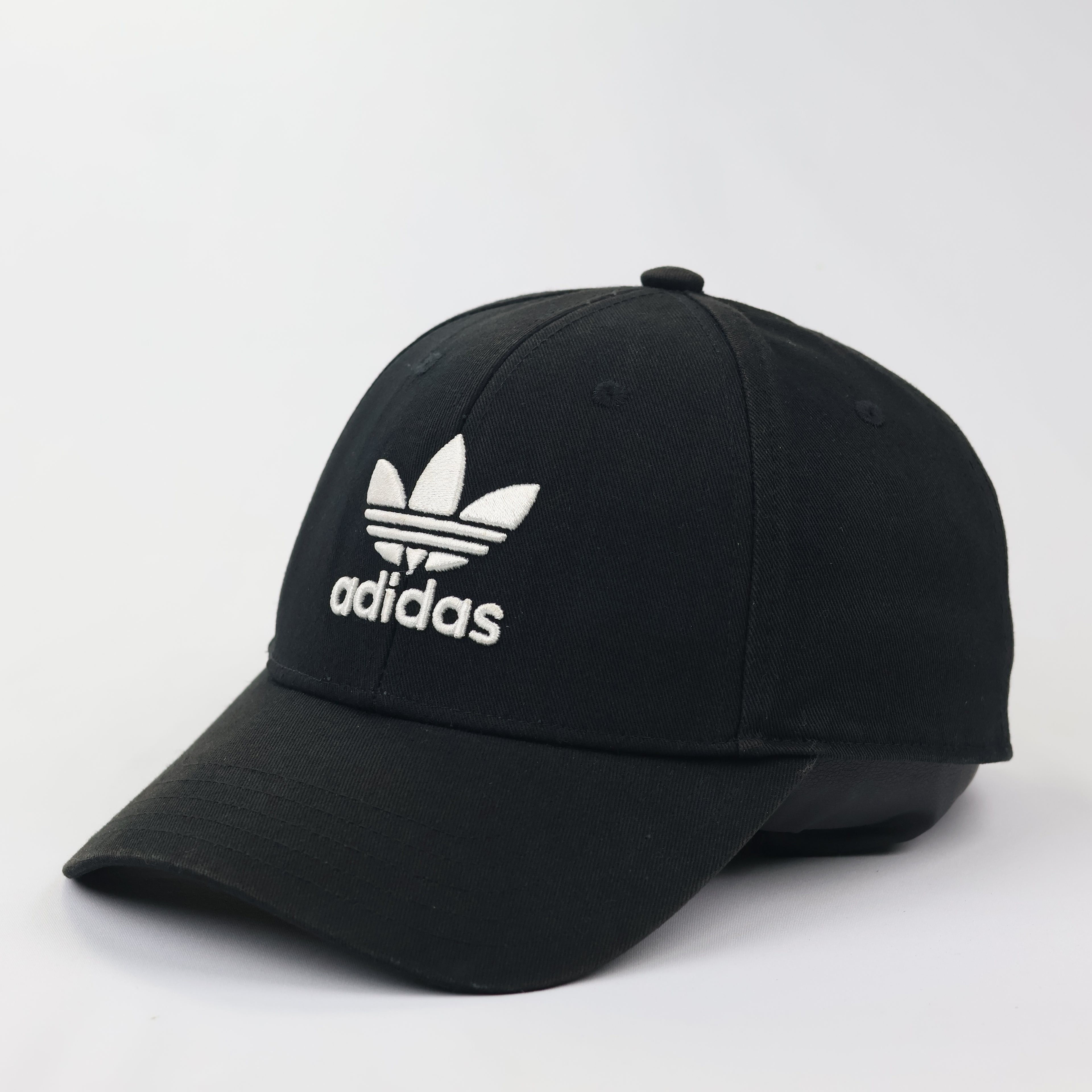 Adidas Originals Embroidered Logo Curved Brim Thrifted Cap – Black