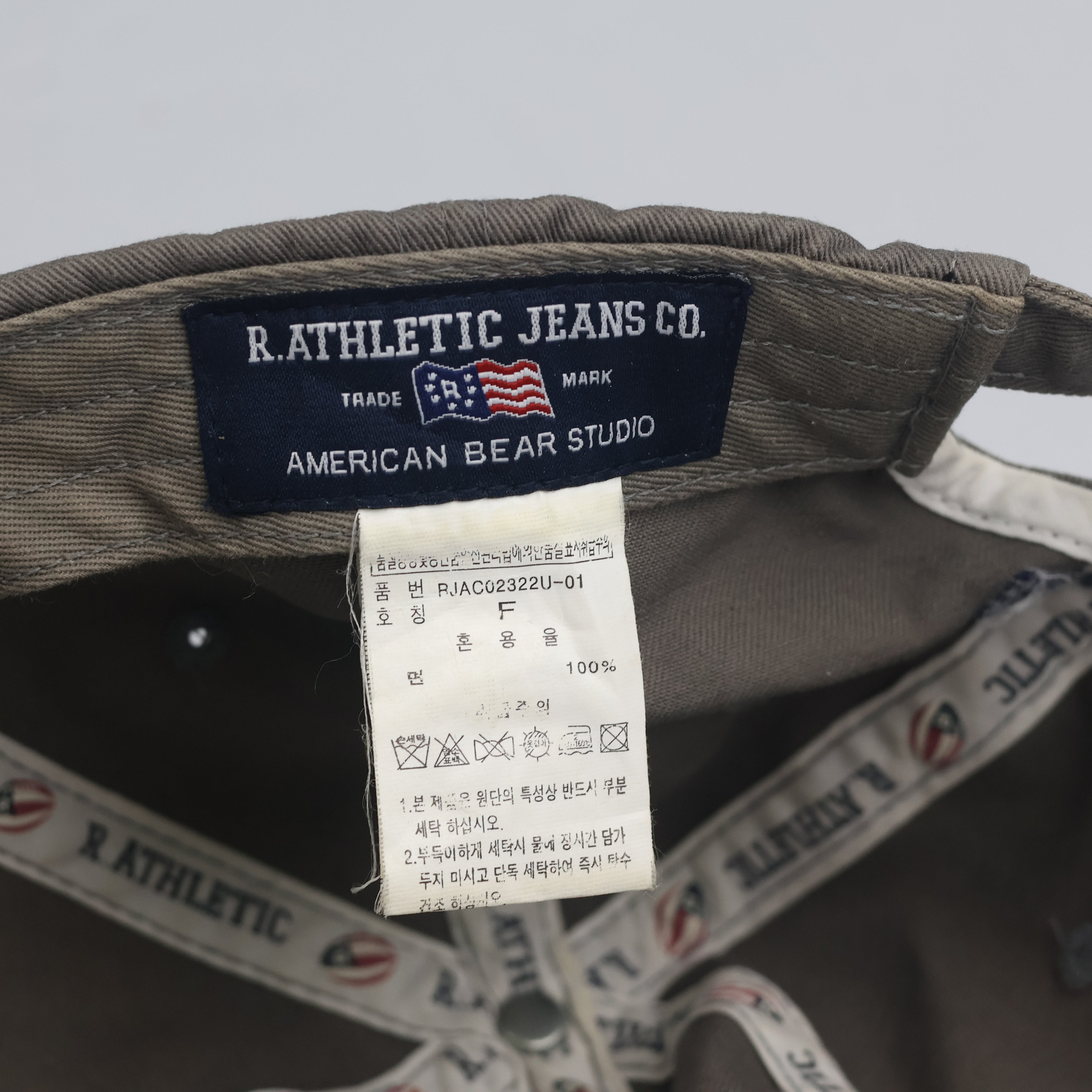 Thrifted Vintage Distressed US Flag Patch R.Athletic Jeans Co. Canvas Cap