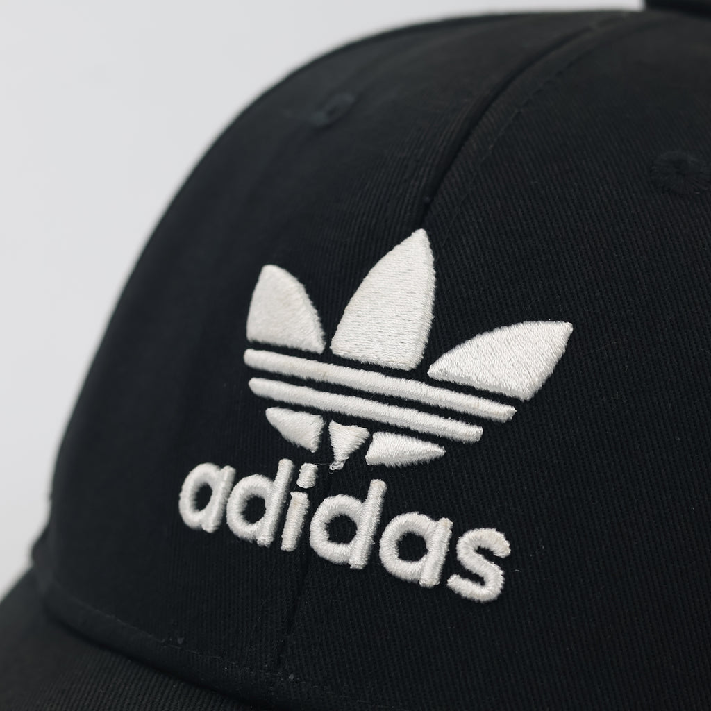 Adidas Originals Embroidered Logo Curved Brim Thrifted Cap – Black