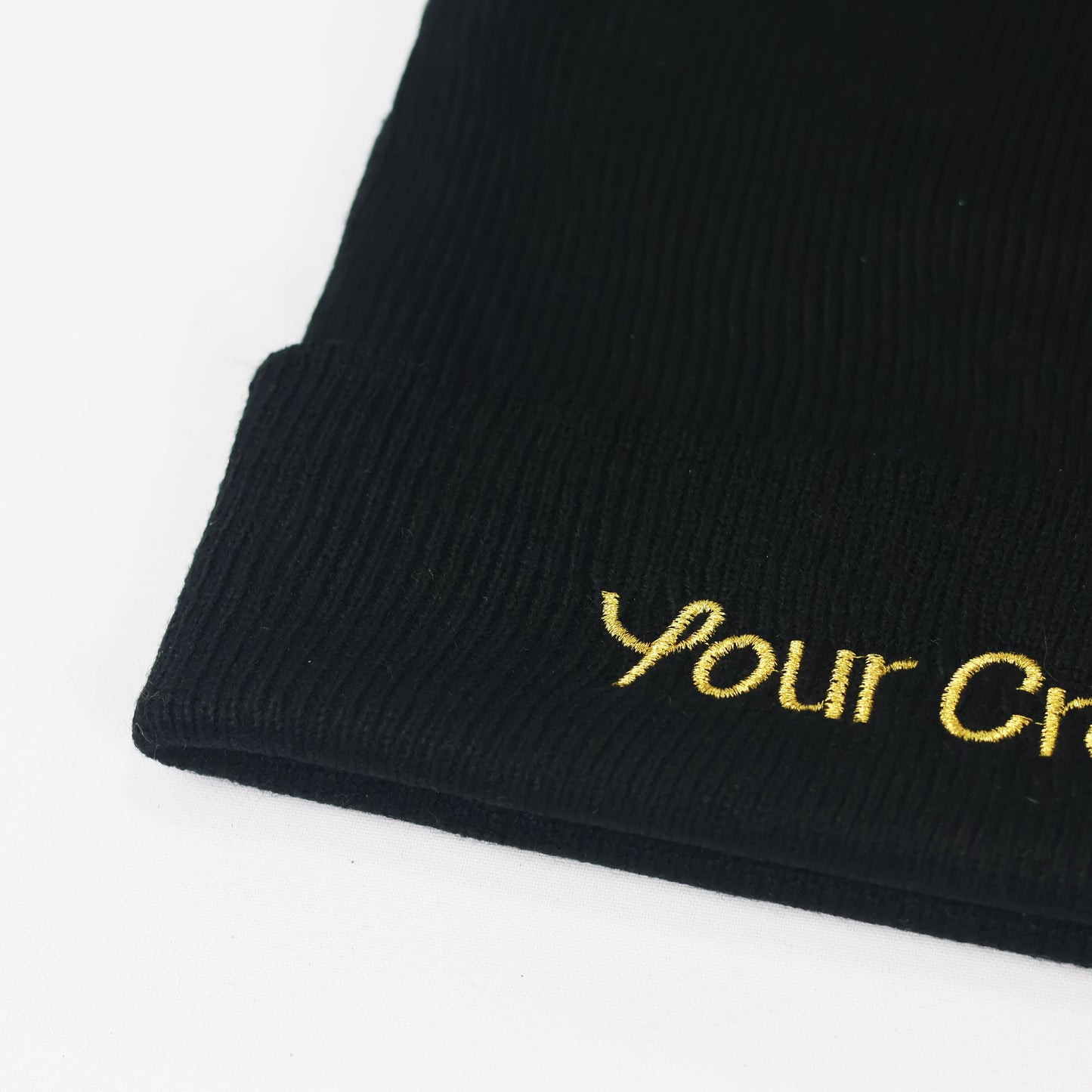 Adult Black Knit Thrifted Cap - "Your Creative" Slogan (Streetwear Style)