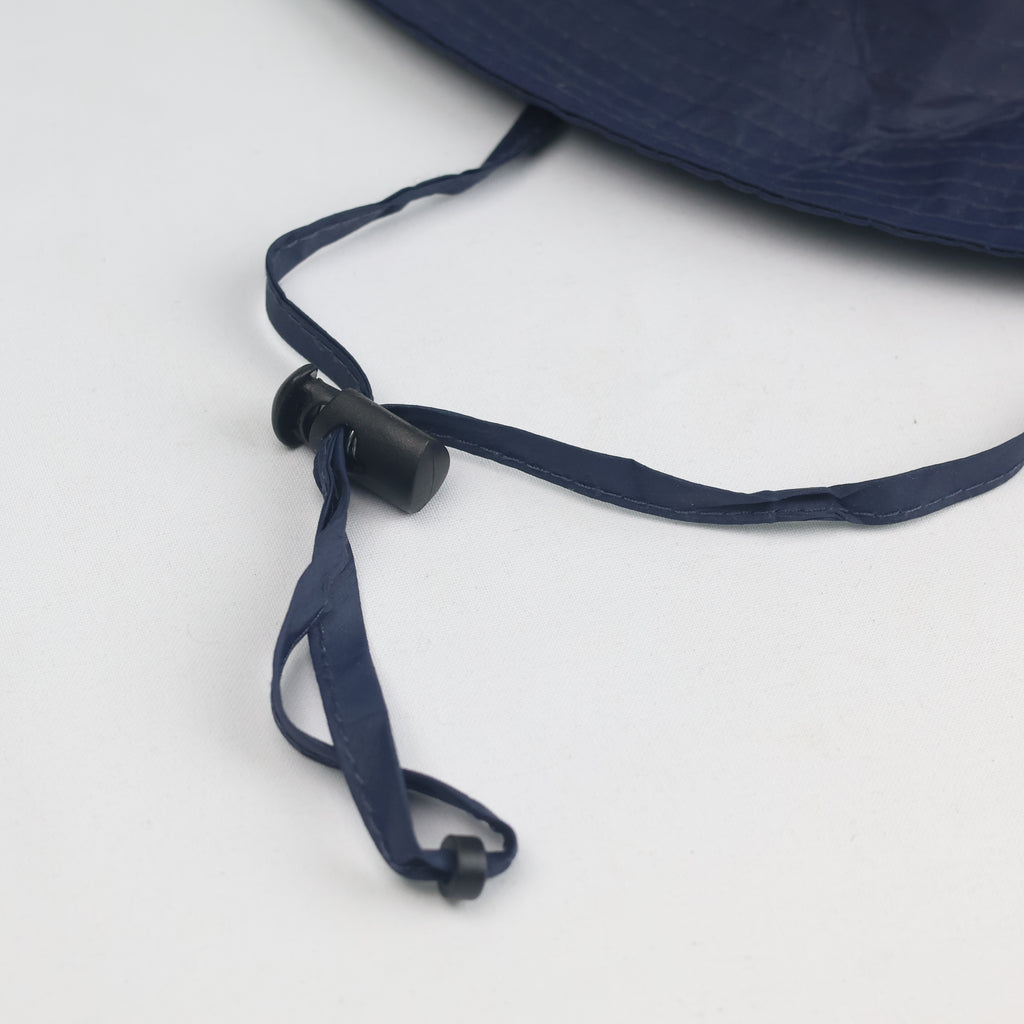 Thrifted Basic Elle Navy Mesh Vent Boonie Hat with Chinstrap - Size 58cm