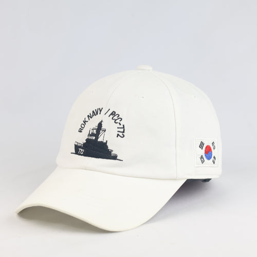 Thrifted South Korea Naval Warship Embroidered Strapback Cap | 11044