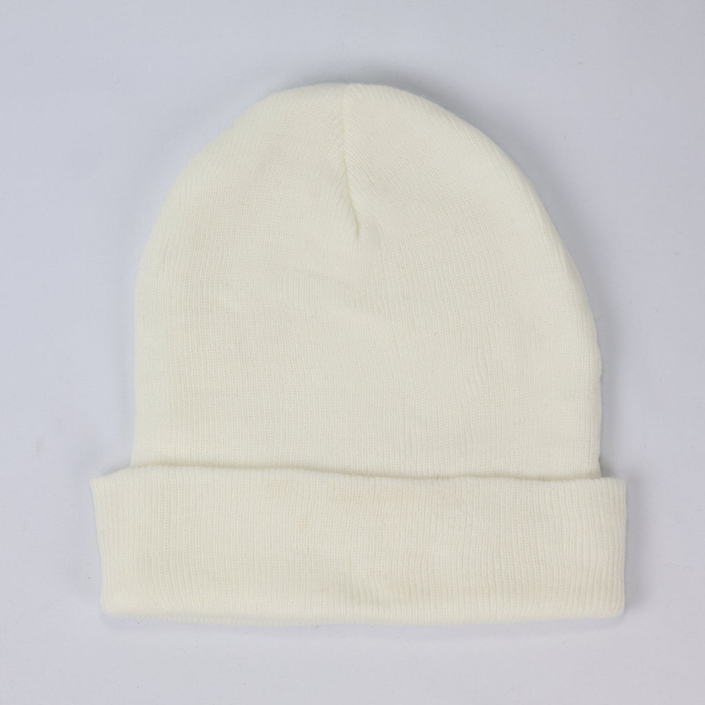 Solid White Knit Thrifted Cap - Port & Company USA (Adult Size)