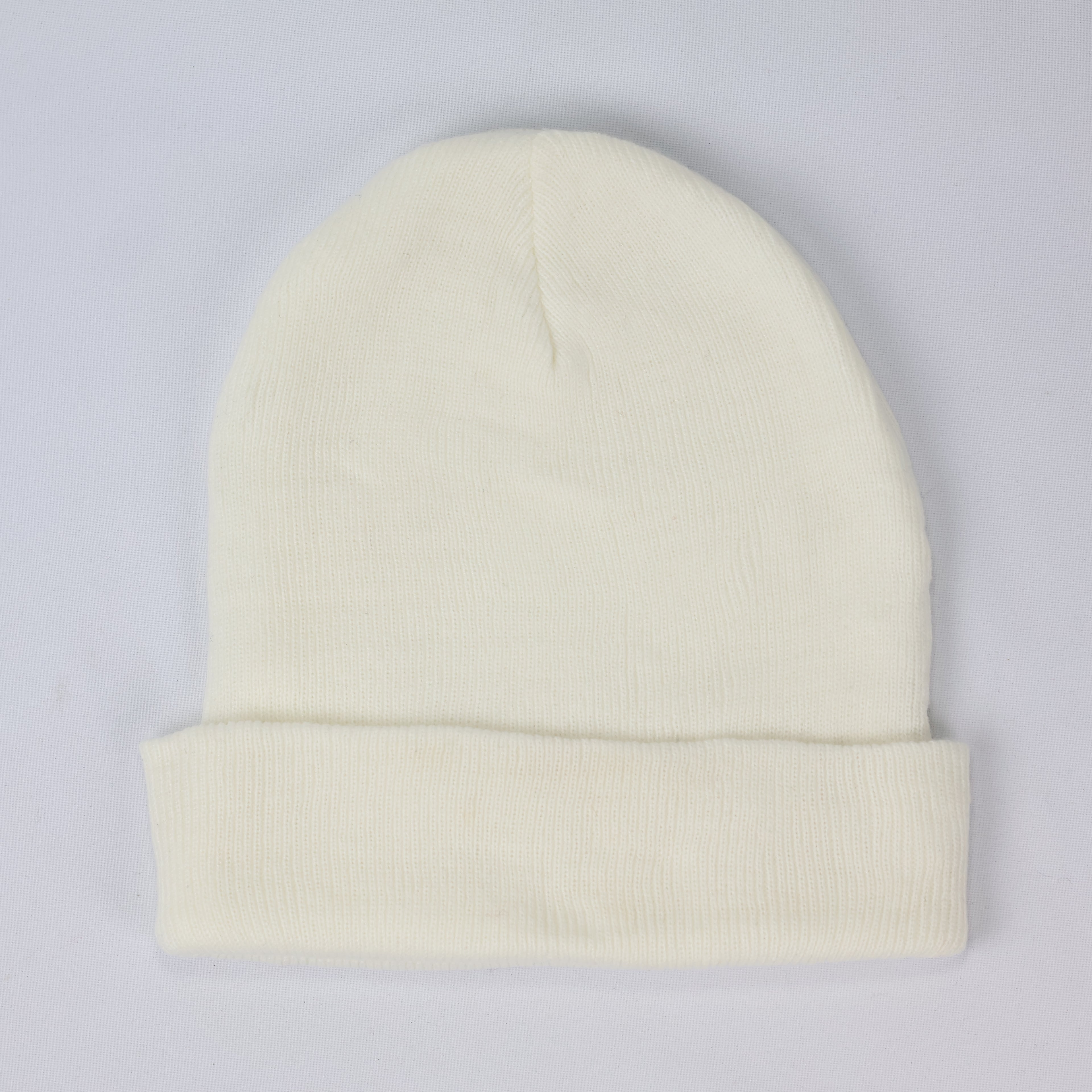 Solid White Knit Thrifted Cap - Port & Company USA (Adult Size)