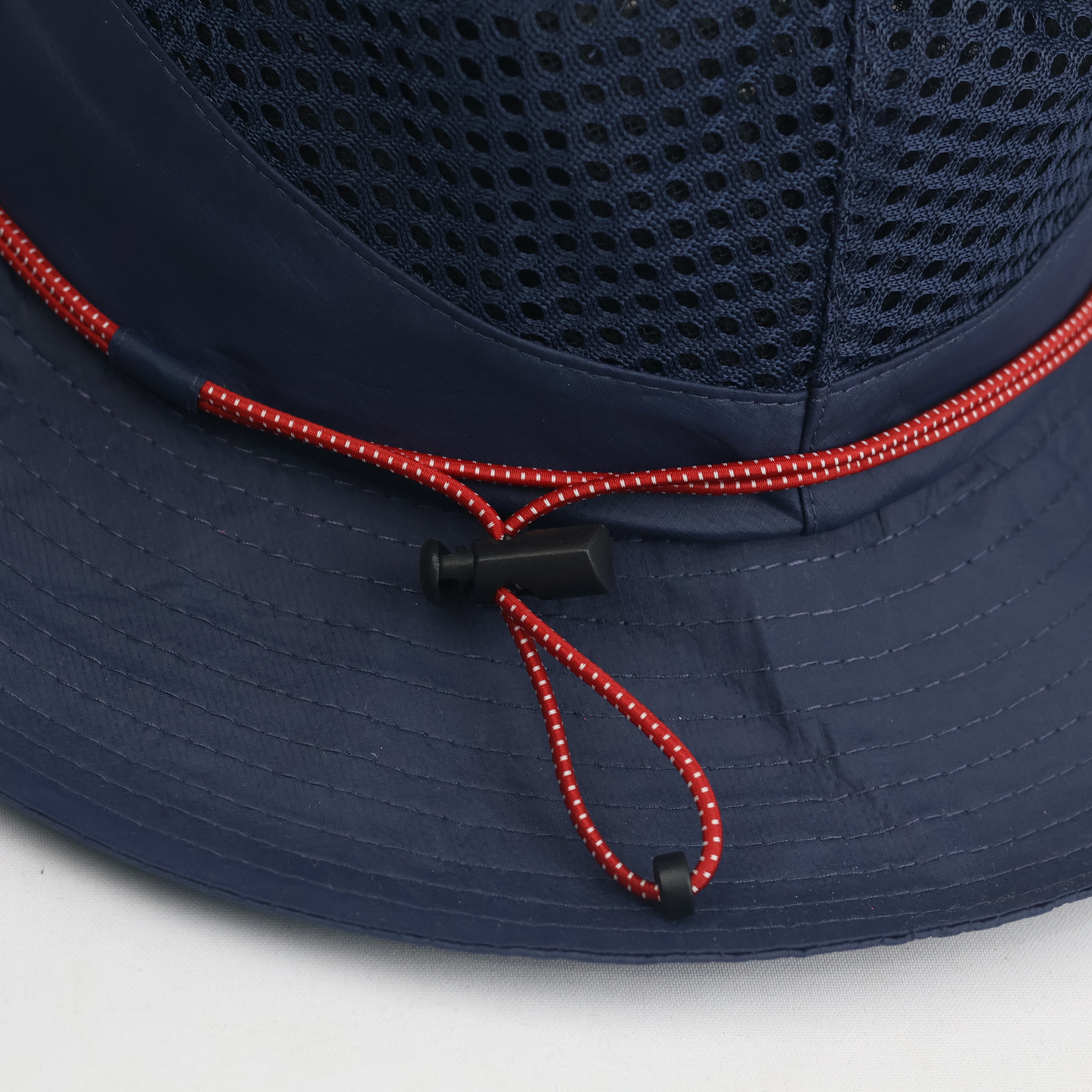 Thrifted Basic Elle Navy Mesh Vent Boonie Hat with Chinstrap - Size 58cm