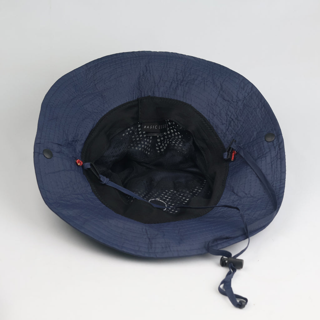 Thrifted Basic Elle Navy Mesh Vent Boonie Hat with Chinstrap - Size 58cm