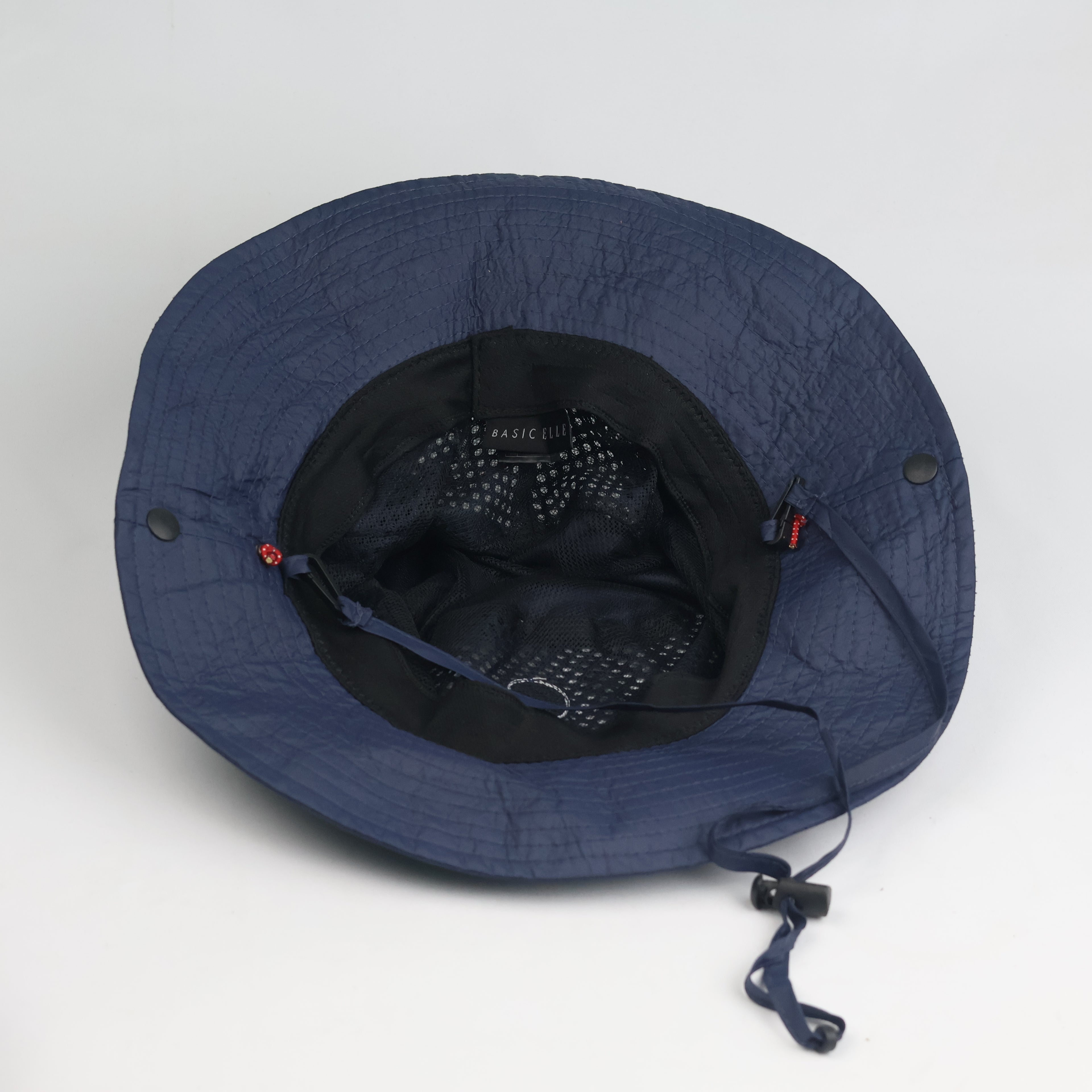 Thrifted Basic Elle Navy Mesh Vent Boonie Hat with Chinstrap - Size 58cm