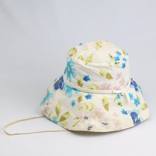 Christian Daniel Floral Print Foldable Bucket Sun Hat with Elastic Strap