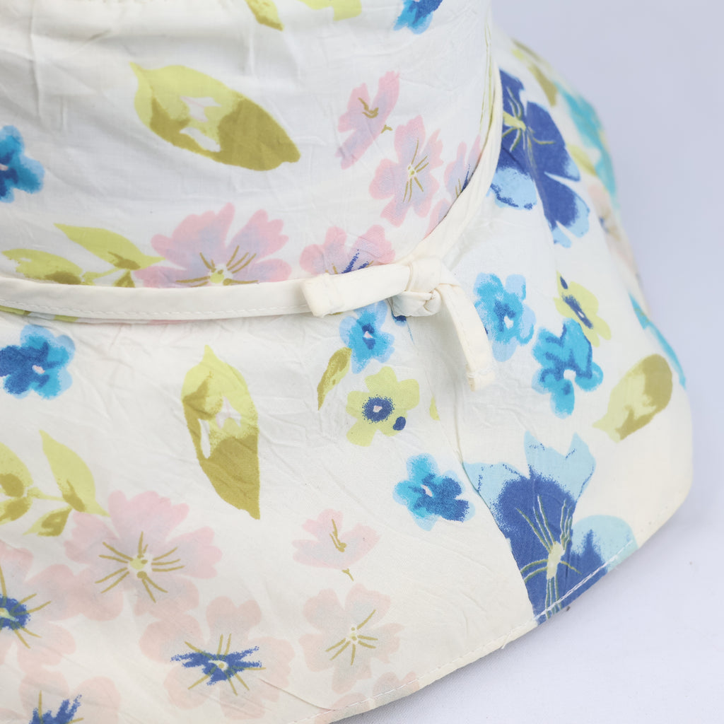 Christian Daniel Floral Print Foldable Bucket Sun Hat with Elastic Strap