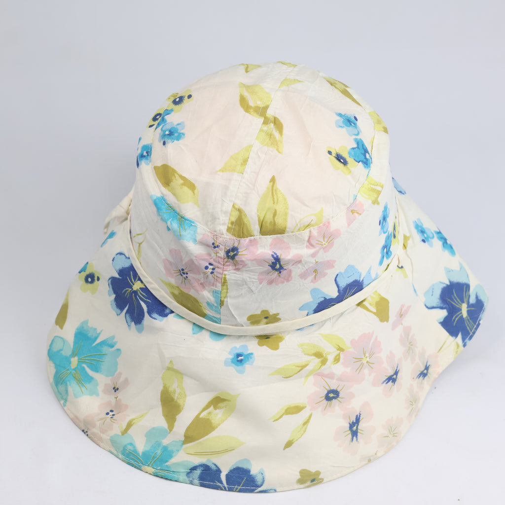 Christian Daniel Floral Print Foldable Bucket Sun Hat with Elastic Strap