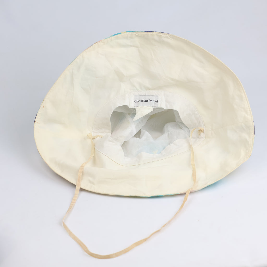 Christian Daniel Floral Print Foldable Bucket Sun Hat with Elastic Strap