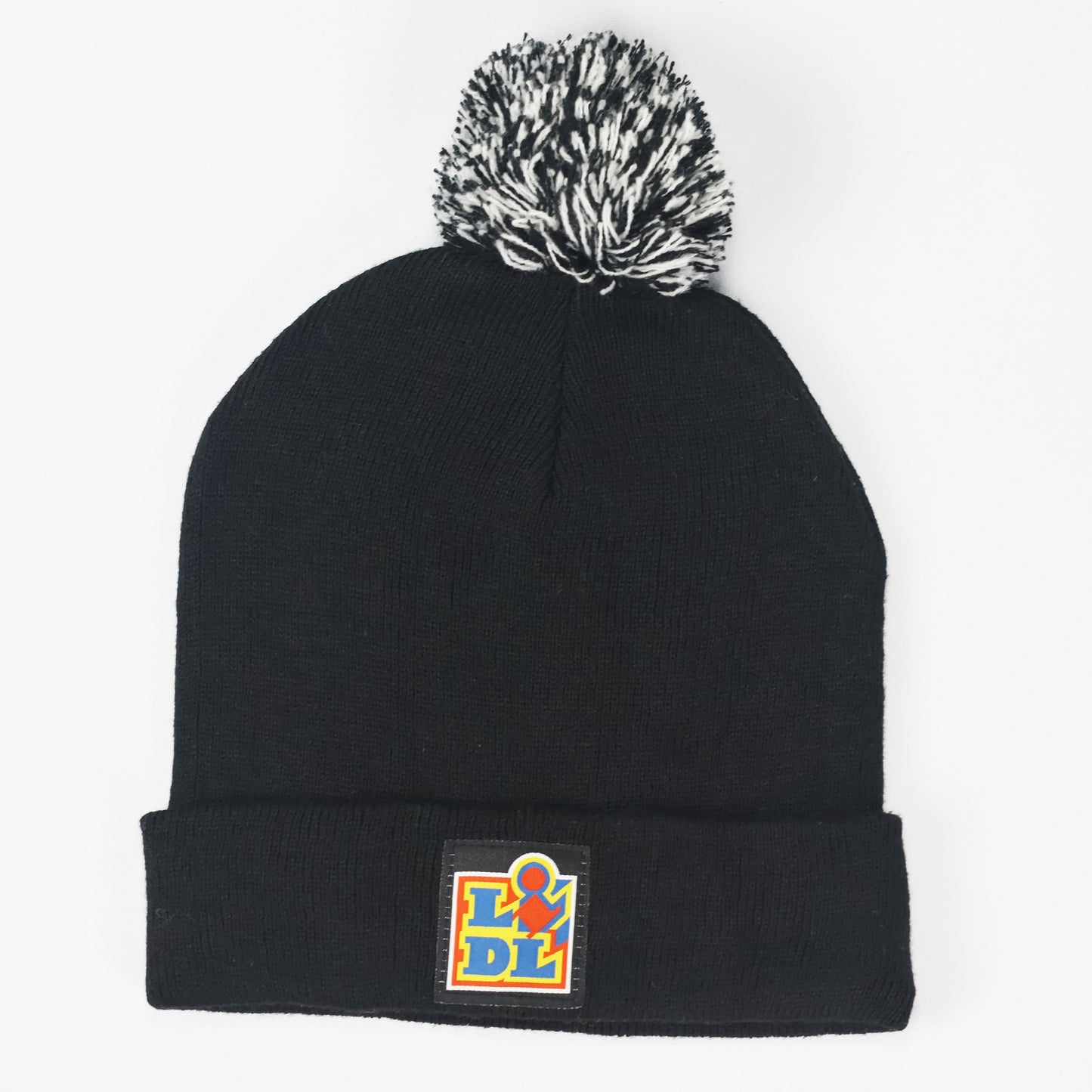 Classic Black Pom-Pom Thrifted Beanie - Cute & Cozy Winter Hat