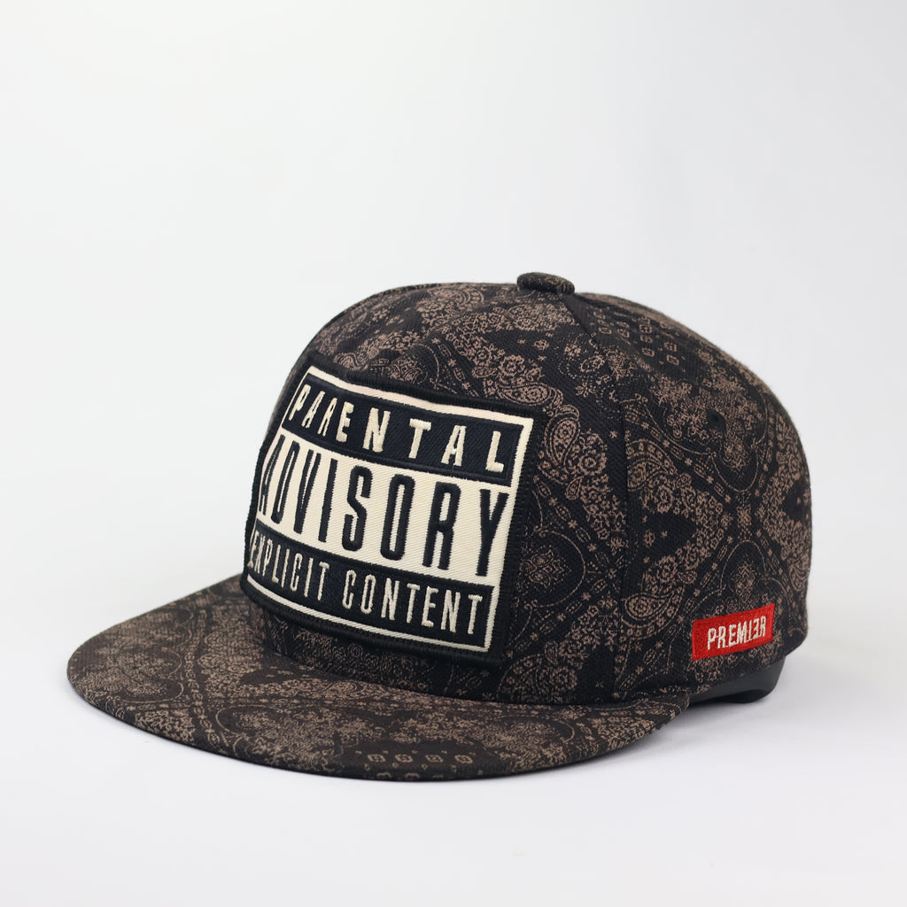 Vintage Premier Parental Advisory Cap - Brown Paisley Graphic Snapback