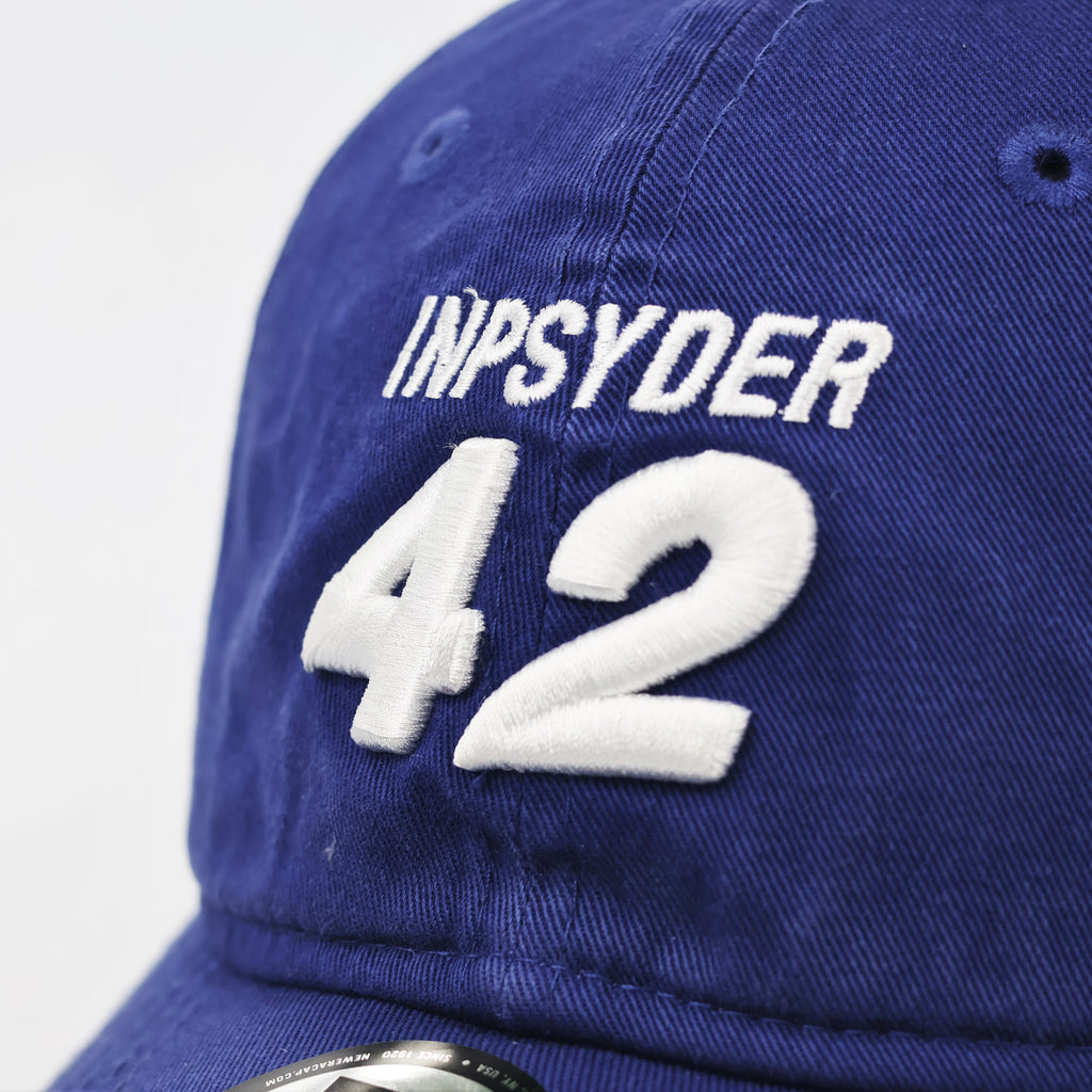 Vintage Style Inpsyder 42 Embroidered Baseball Thrifted Hat - Blue