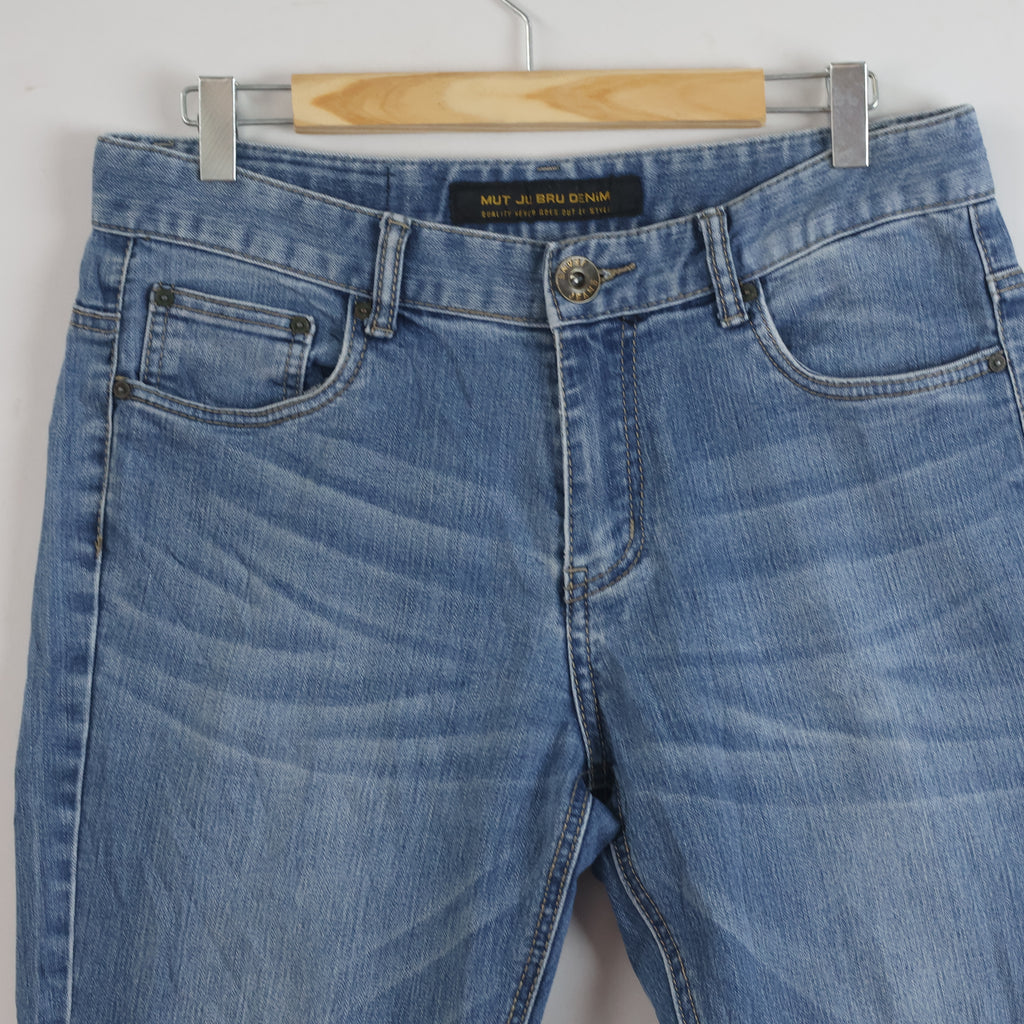 Thrifted MUT JU BRU Denim Light Wash Straight Jeans Waist: 32-33/ J1107
