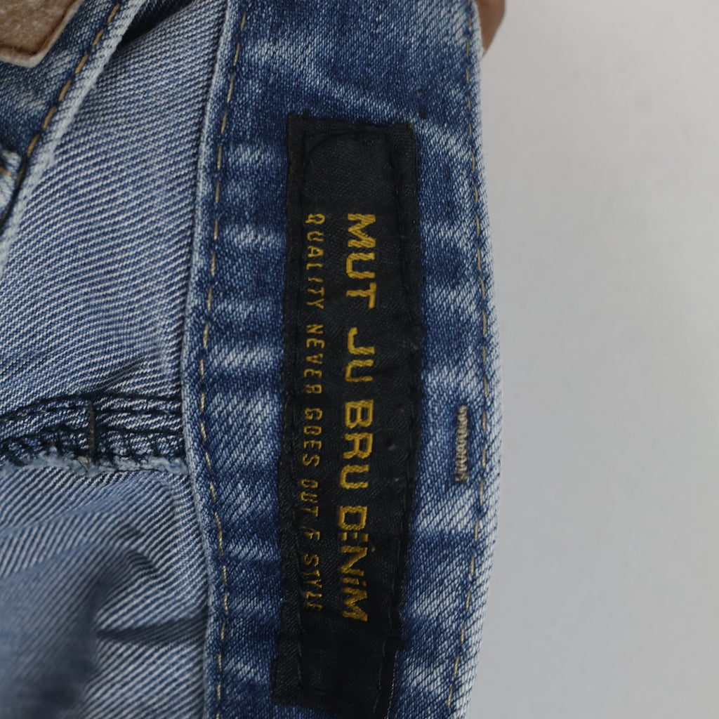 Thrifted MUT JU BRU Denim Light Wash Straight Jeans Waist: 32-33/ J1107
