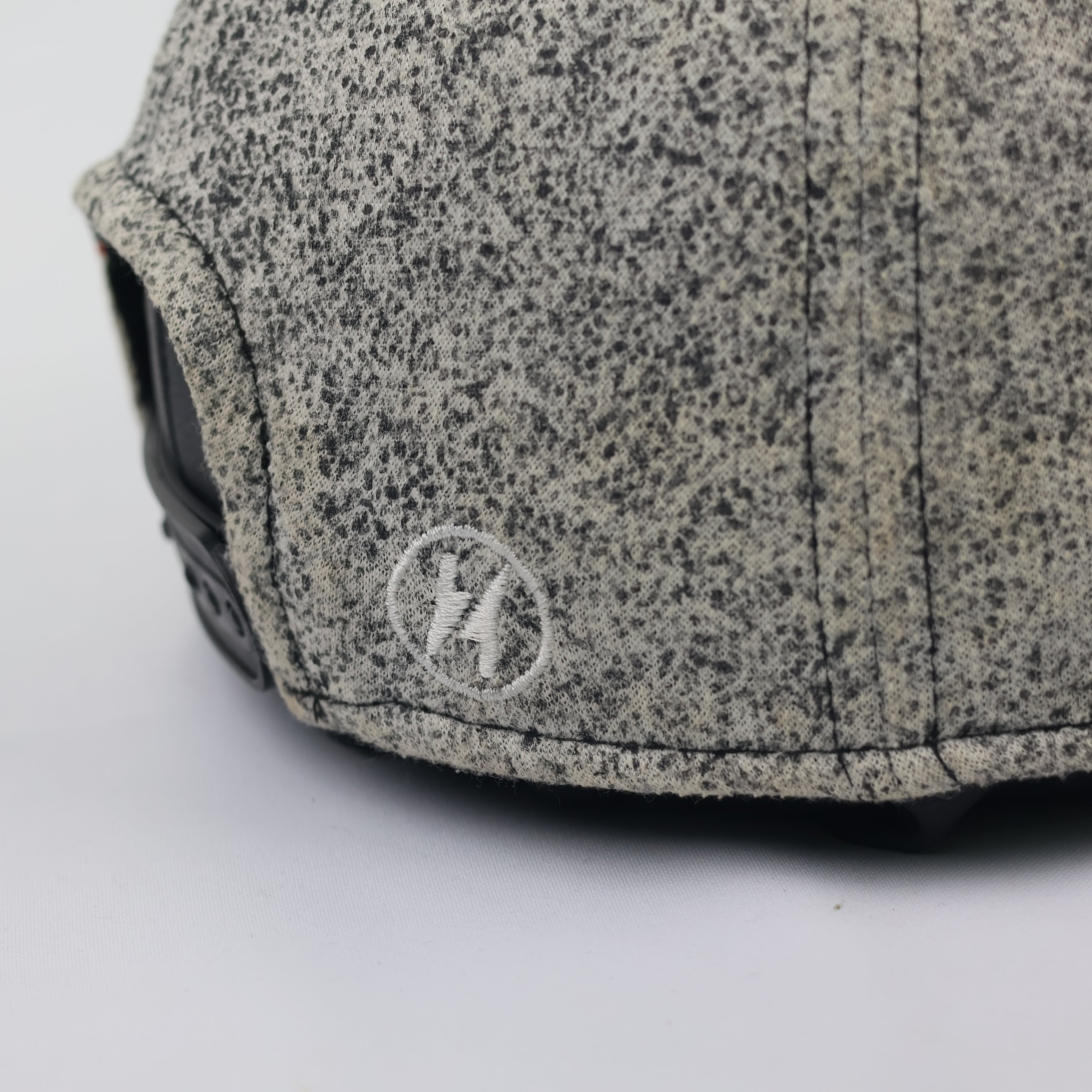 Vintage Mr. Real Good Man Flat Brim Hat - Speckled Fabric & Leather Look Visor