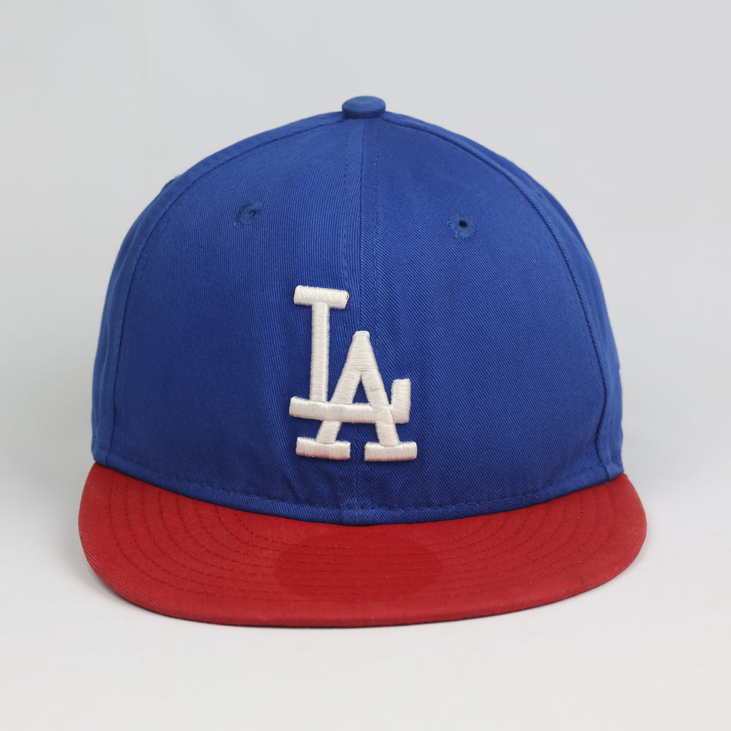 Thrifted New Era LA Dodgers Two-Tone Snapback Cap | Blue Red Flat Brim