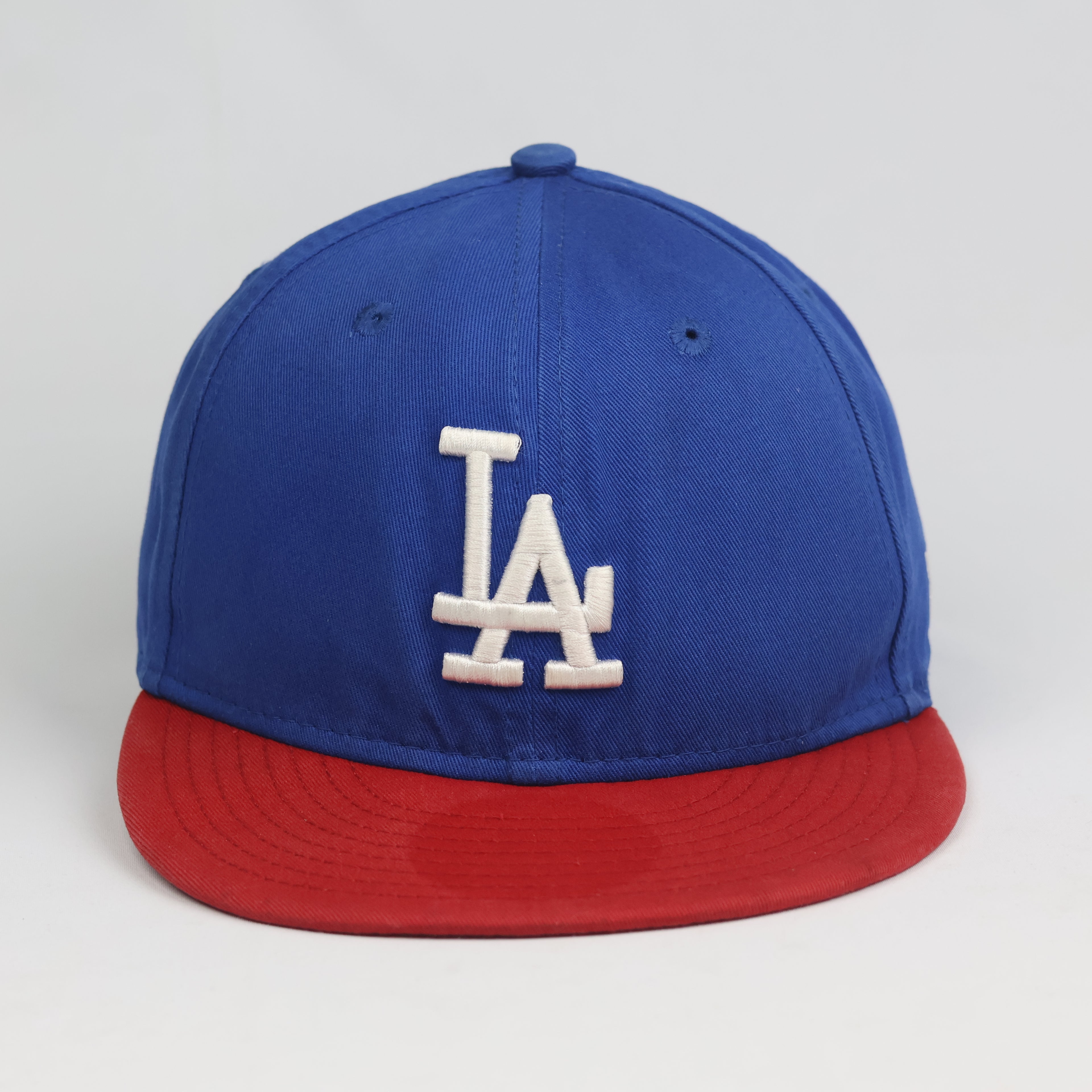 Thrifted New Era LA Dodgers Two-Tone Snapback Cap | Blue Red Flat Brim
