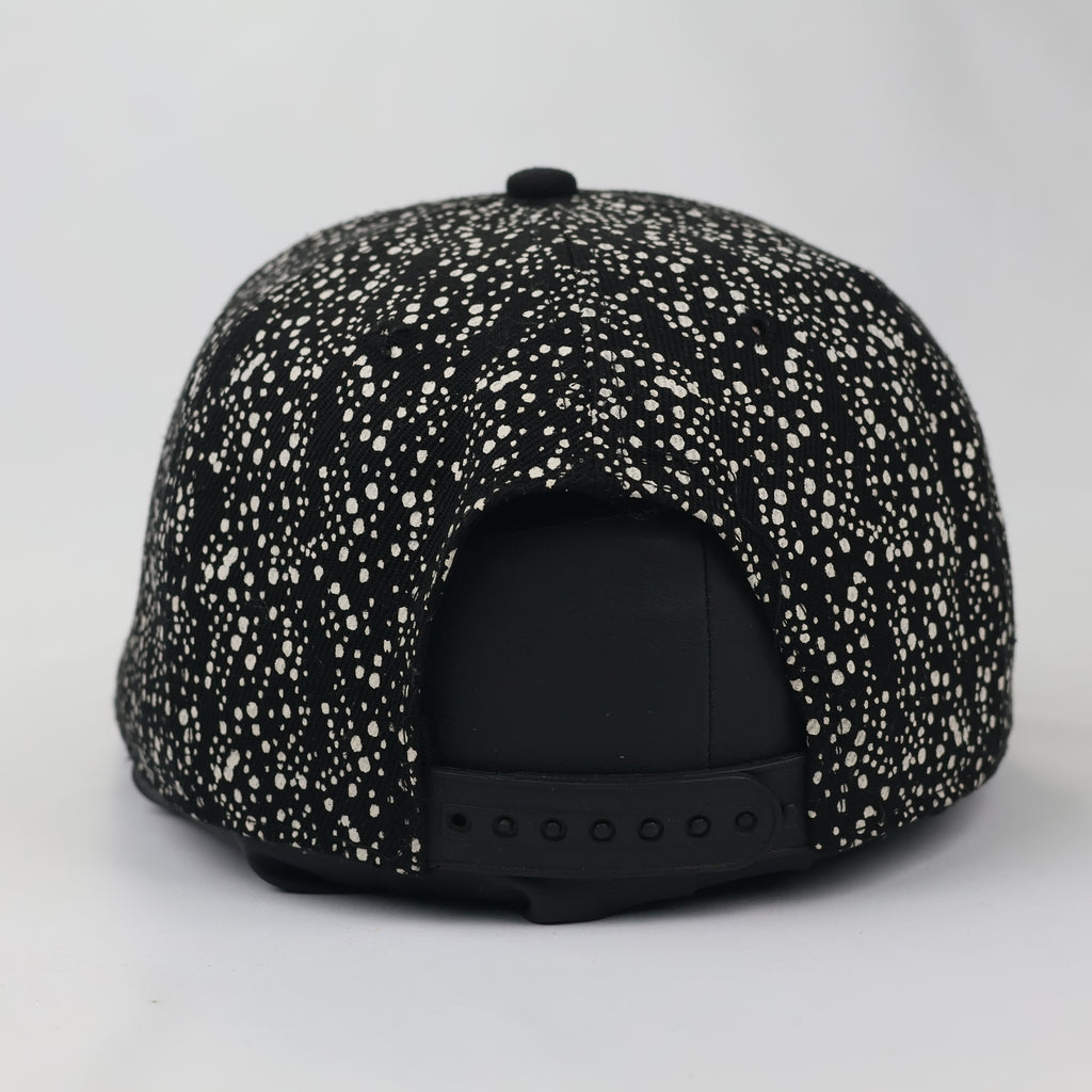 New York Splatter Print Snapback - Black & White Streetwear Hat