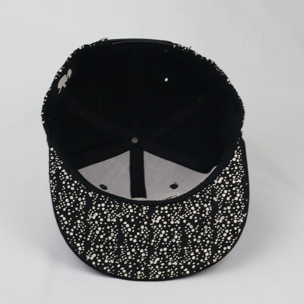 New York Splatter Print Snapback - Black & White Streetwear Hat