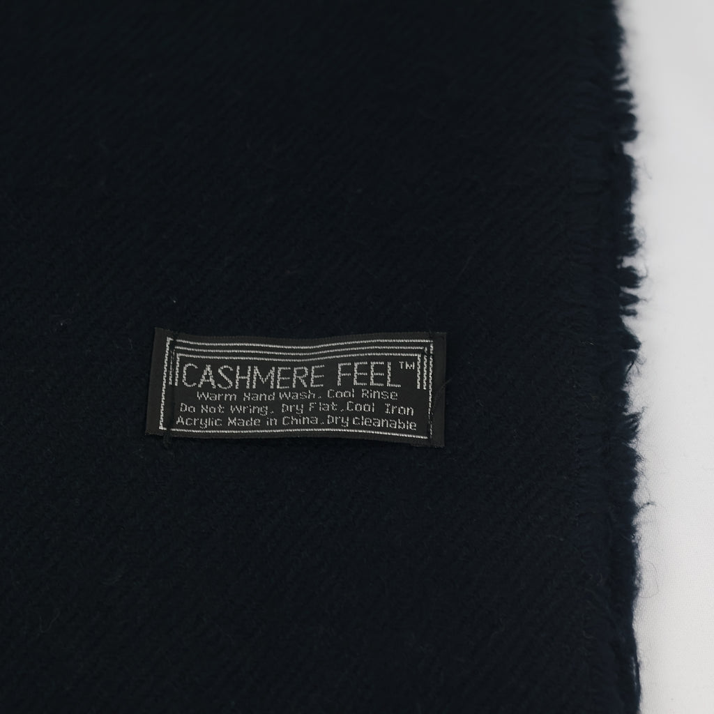 Essential Jet Black Men's Thrifted Scarf - The "Goes With Everything" Muffler