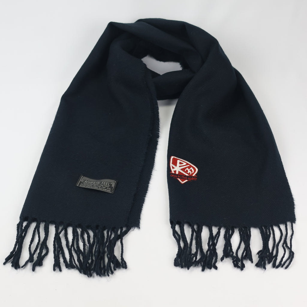 Essential Jet Black Men's Thrifted Scarf - The "Goes With Everything" Muffler