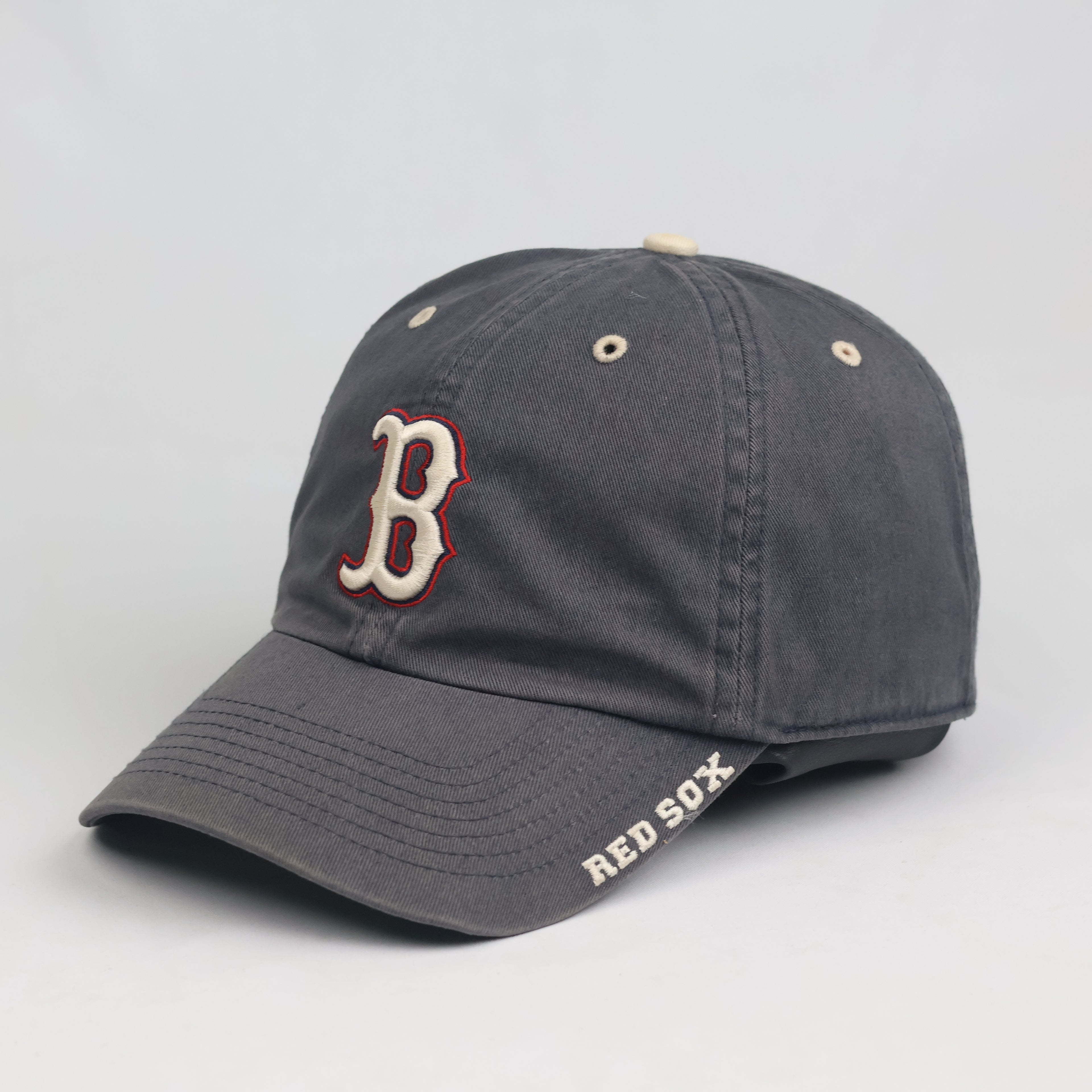 Thrifted Boston Red Sox Embroidered Dark Grey Cap | Vintage Baseball Dad Hat