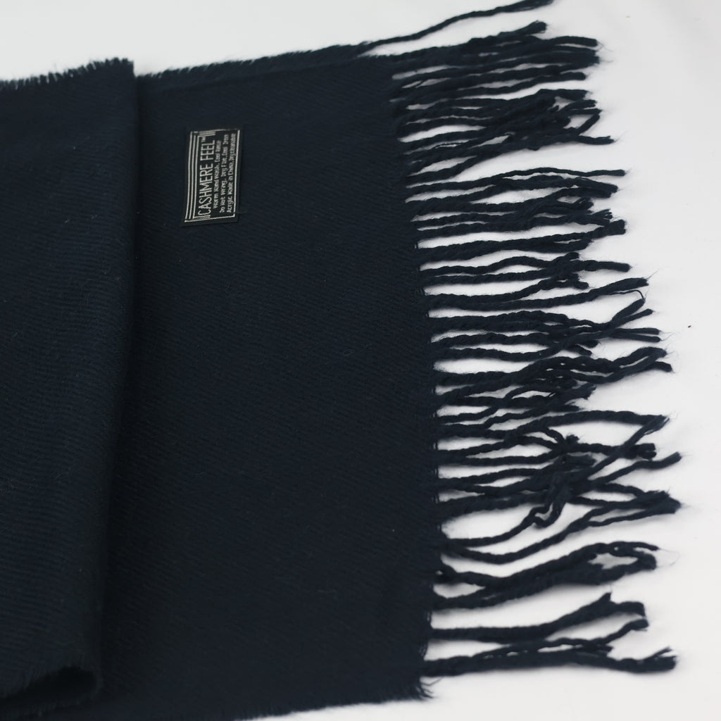 Essential Jet Black Men's Thrifted Scarf - The "Goes With Everything" Muffler