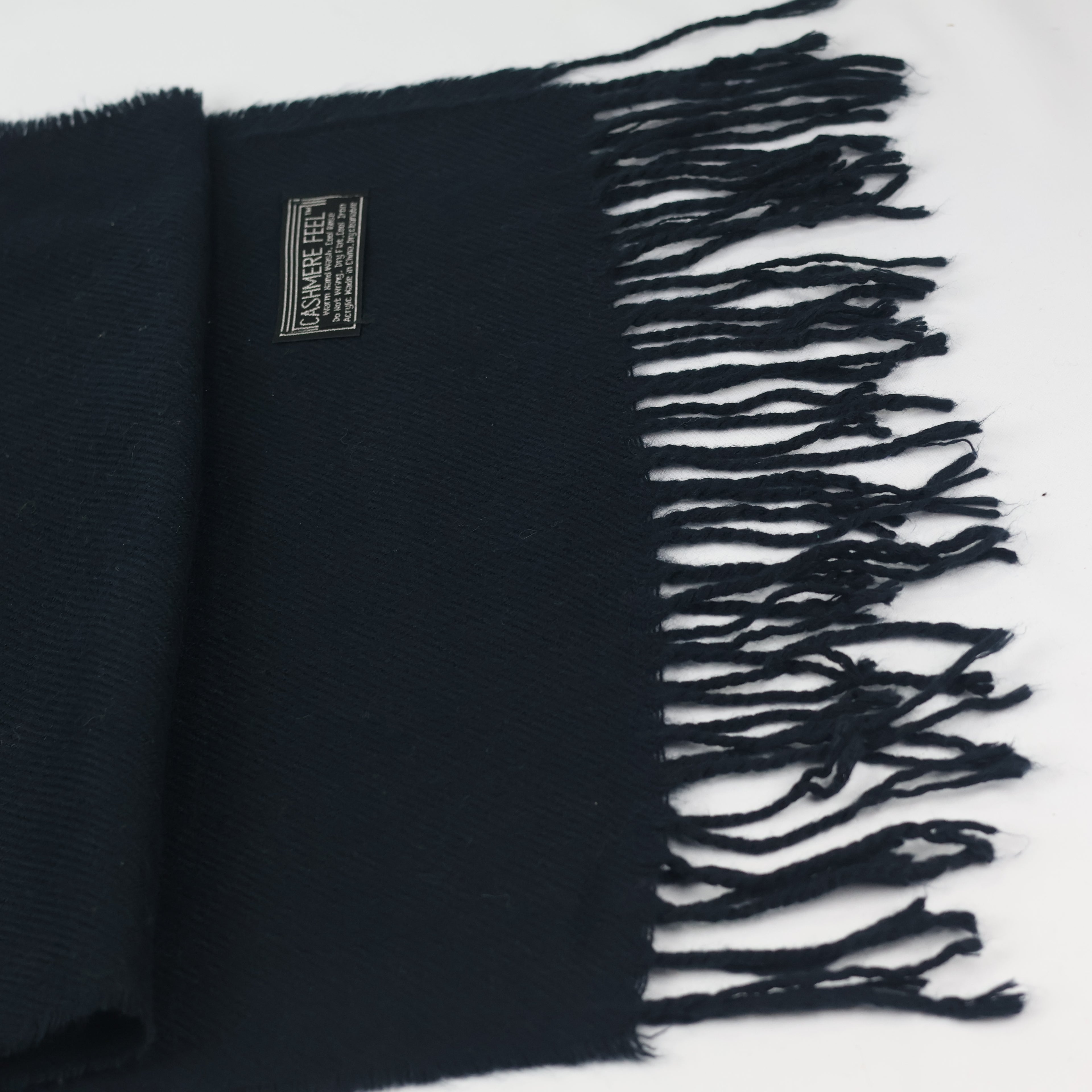 Essential Jet Black Men's Thrifted Scarf - The "Goes With Everything" Muffler