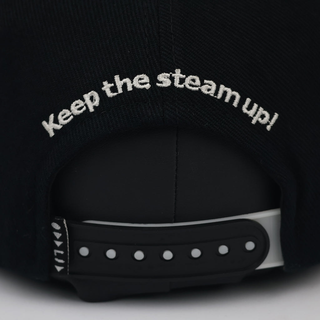 Vintage Oddlid "Keep The Steam Up" Quote Hat - Thrifted Navy Snapback