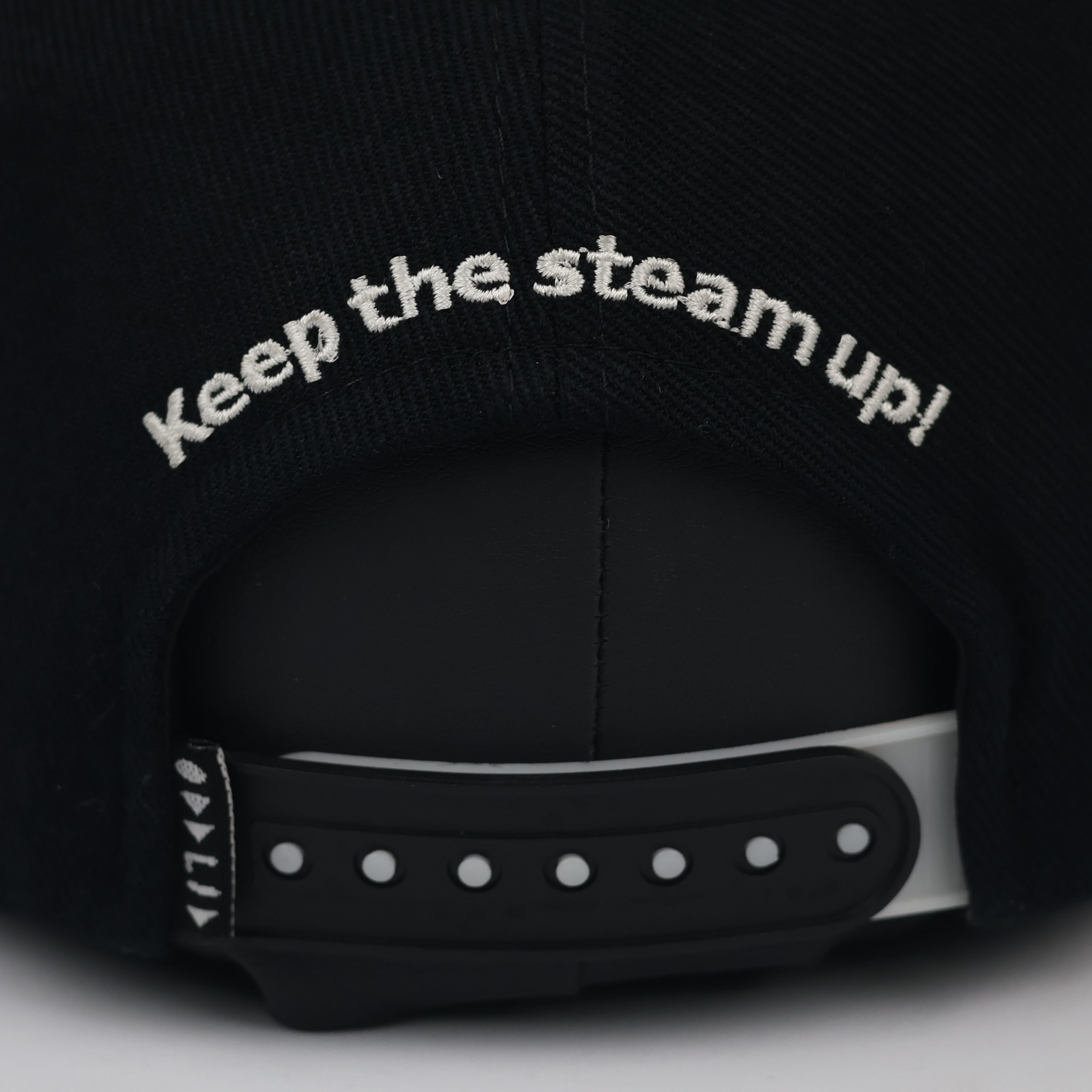 Vintage Oddlid "Keep The Steam Up" Quote Hat - Thrifted Navy Snapback